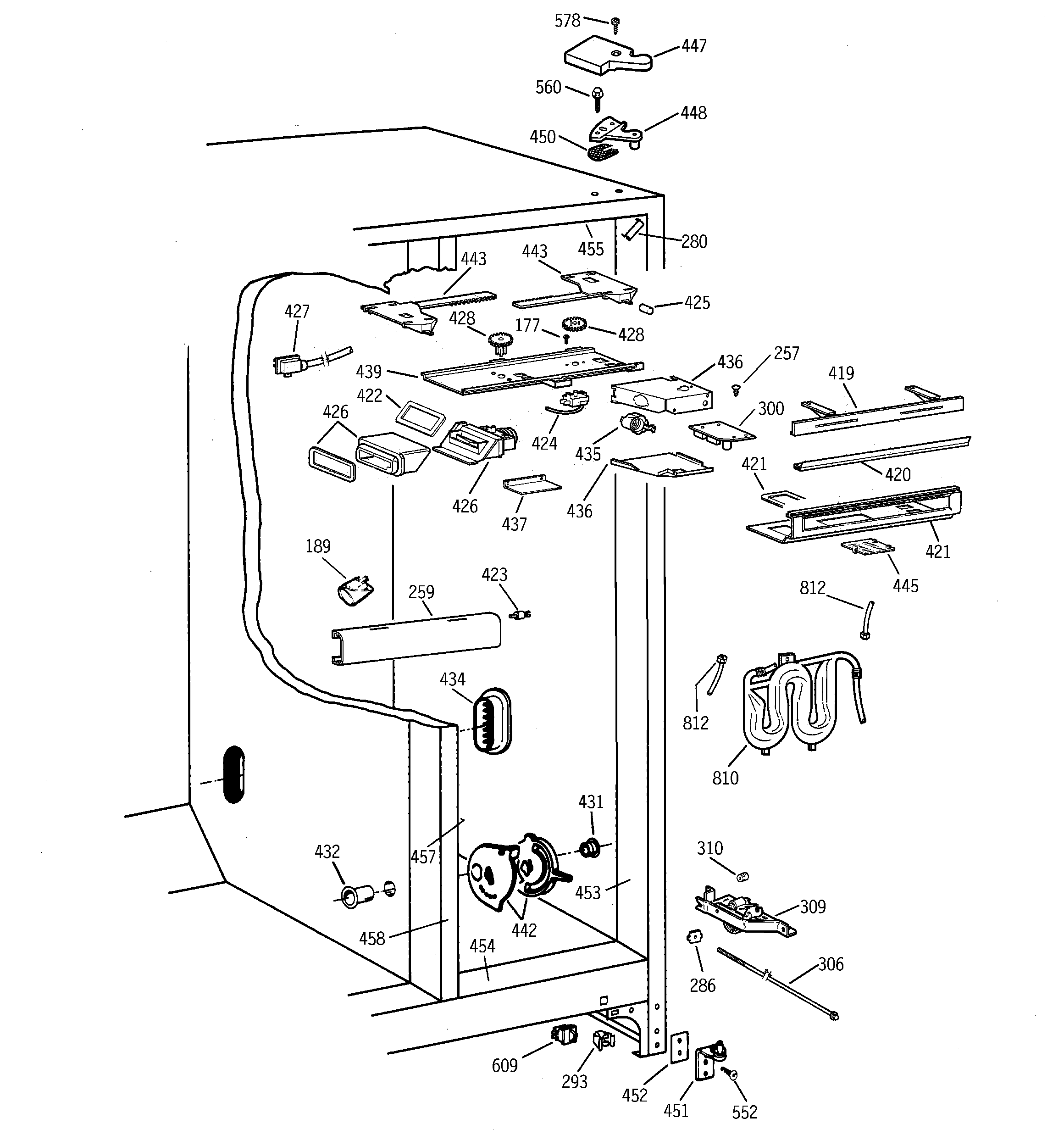 GE TPG21KRDABS fresh food section diagram