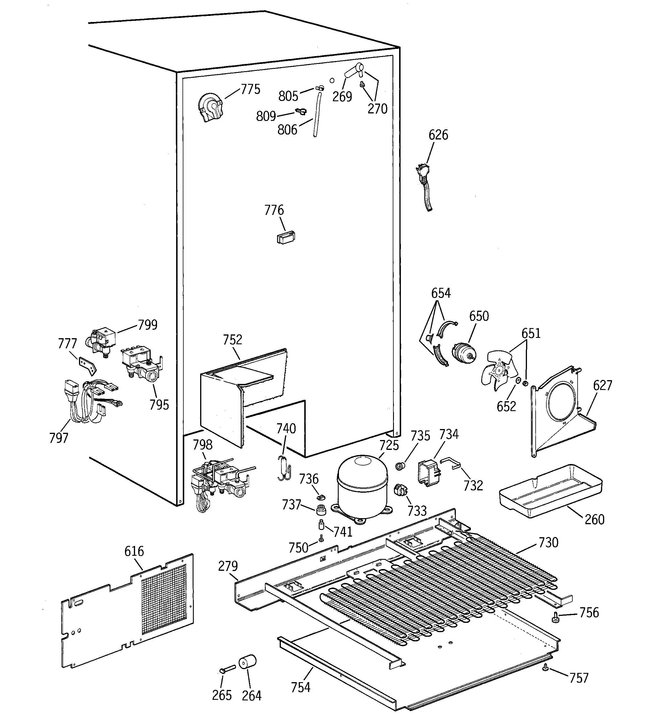 GE TFS28PPBEBS unit parts diagram