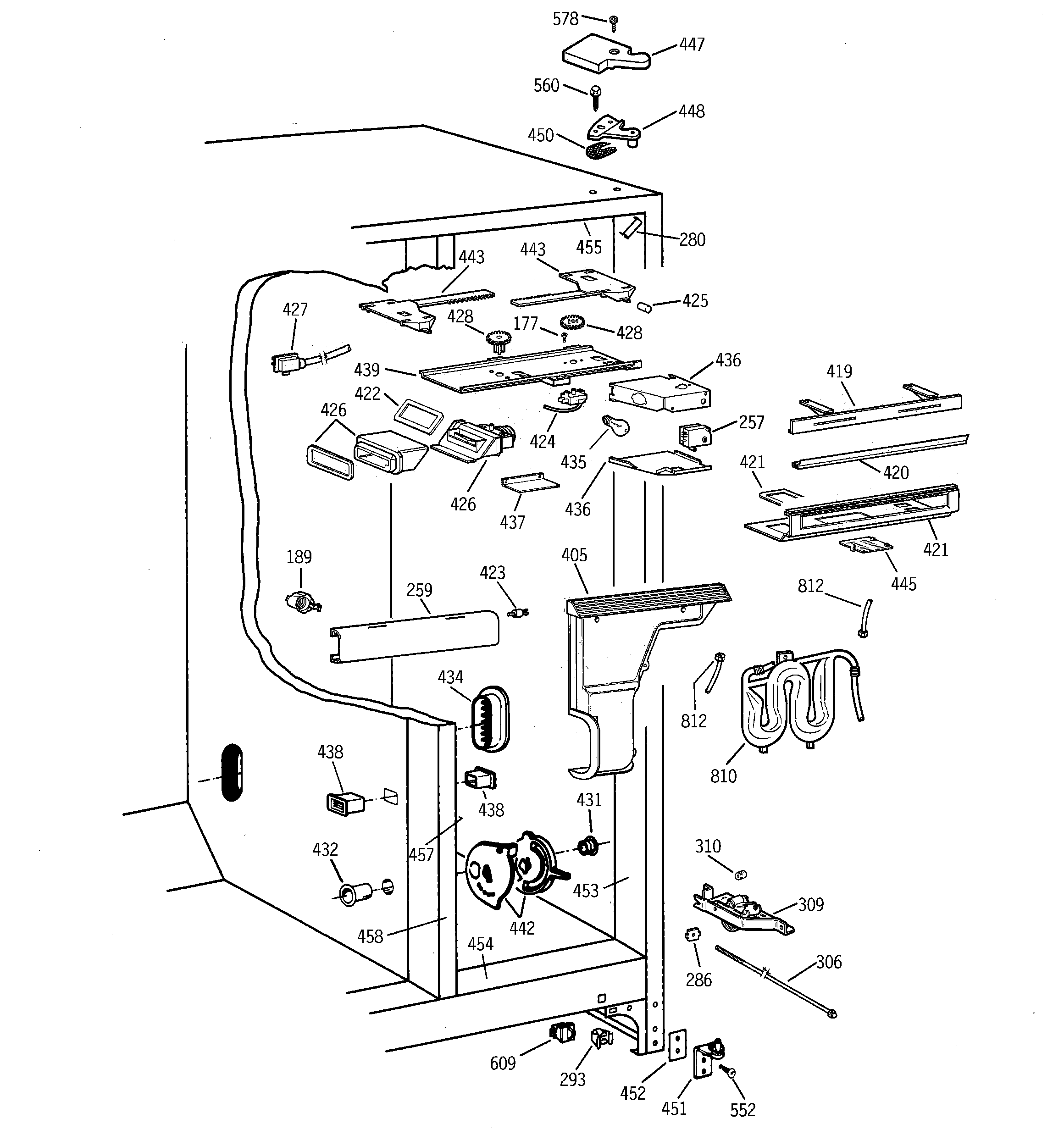 GE TPG21KRCGWS fresh food section diagram