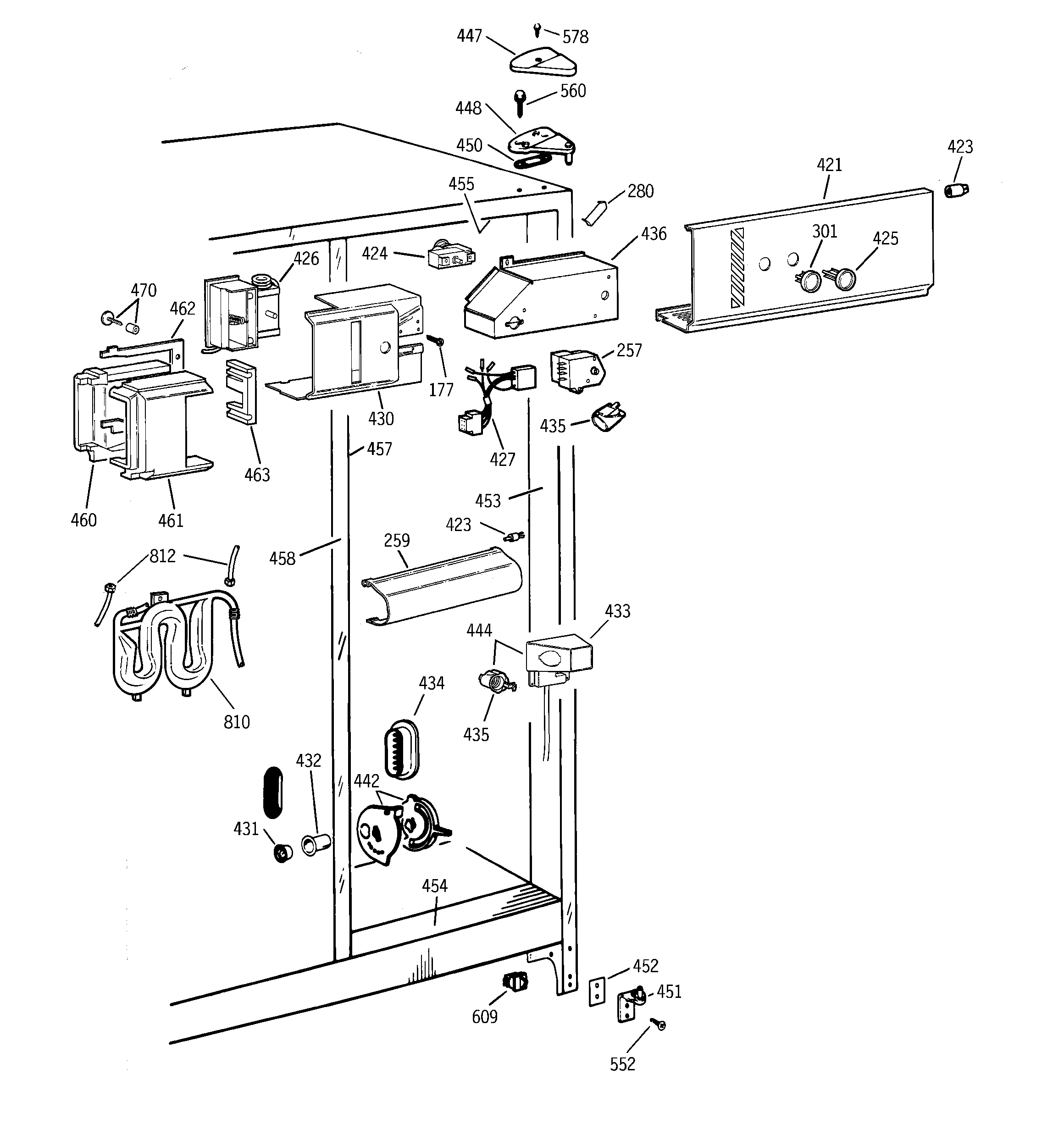 GE TFK25PRDAWW fresh food section diagram
