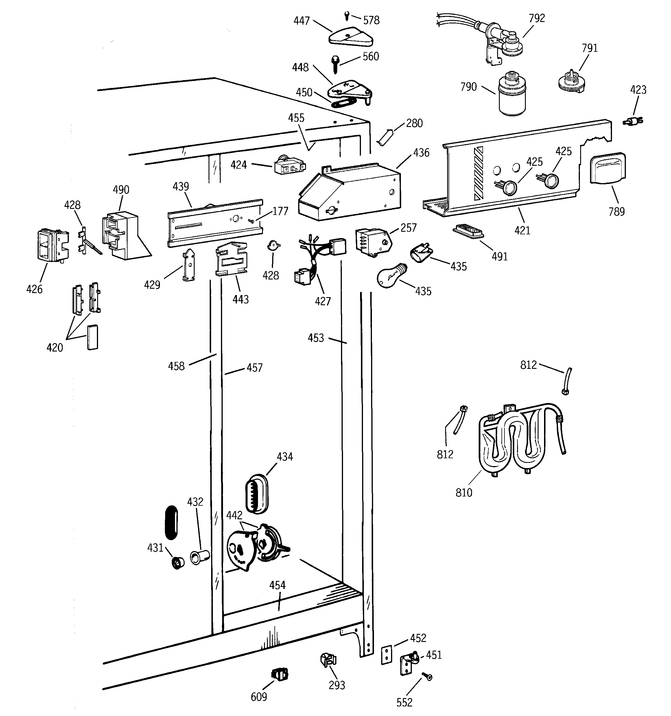 GE TFX22APDABB fresh food section diagram