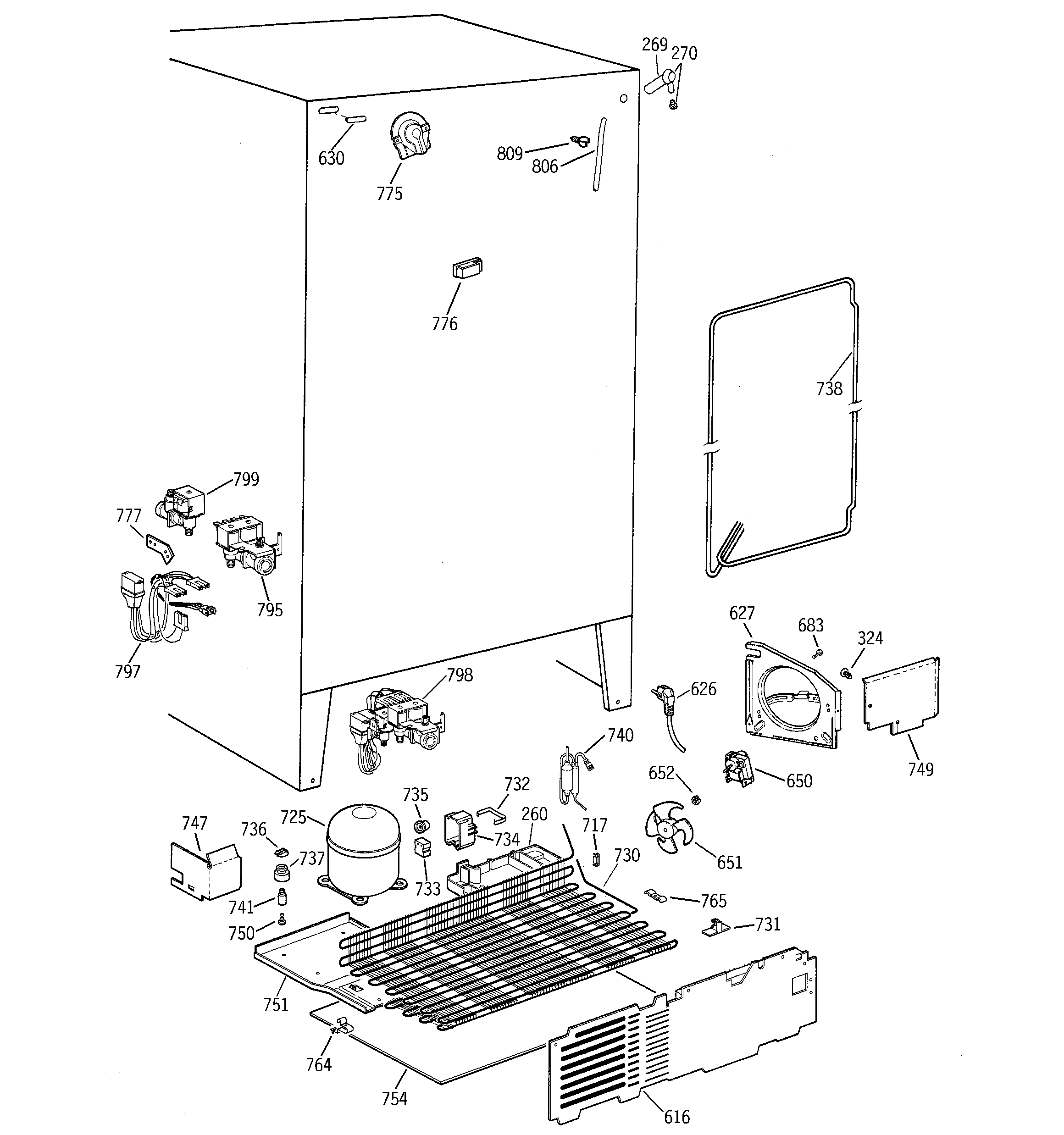 GE TFX22APDABB unit parts diagram
