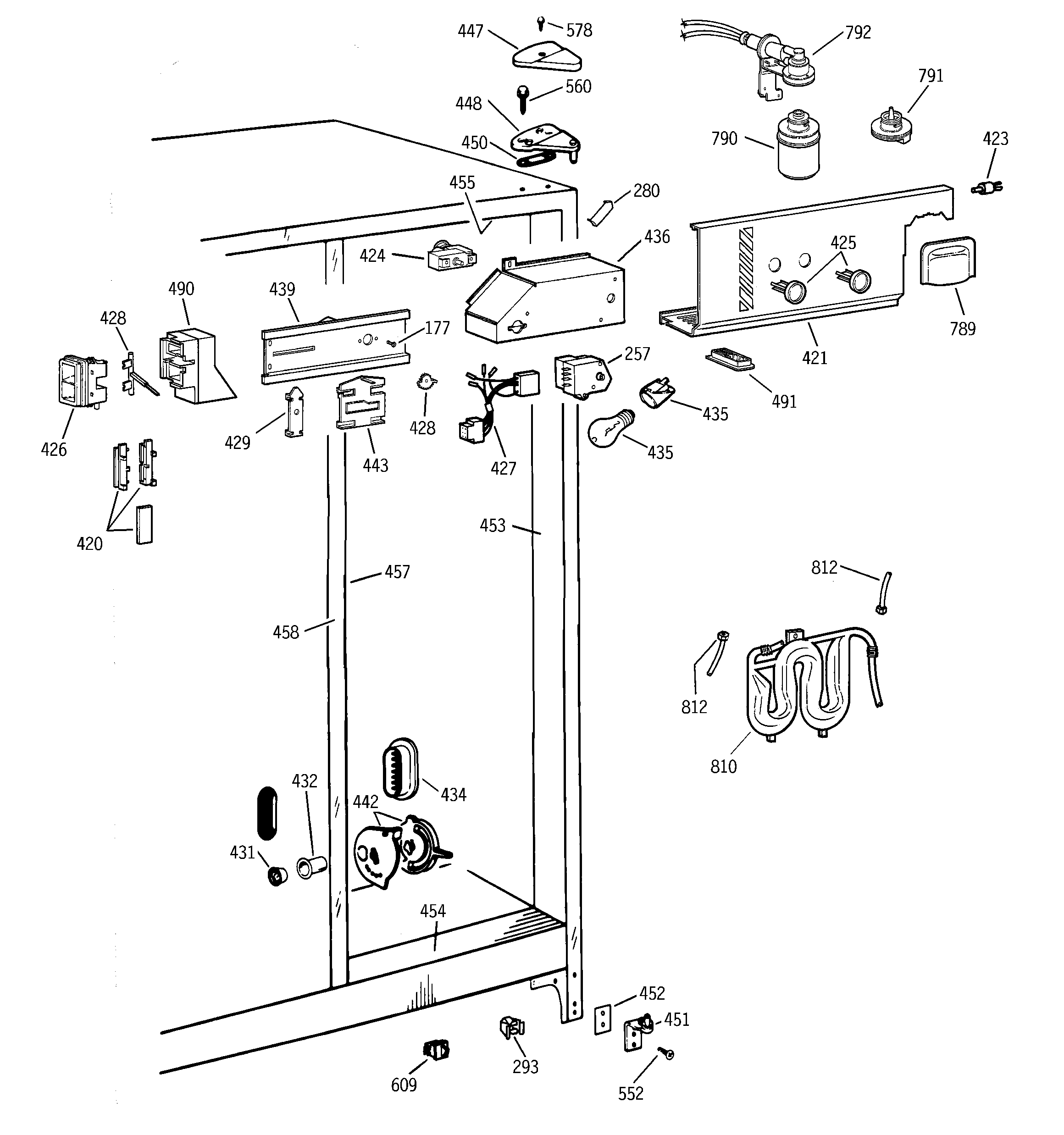 GE TFX26APDABB fresh food section diagram