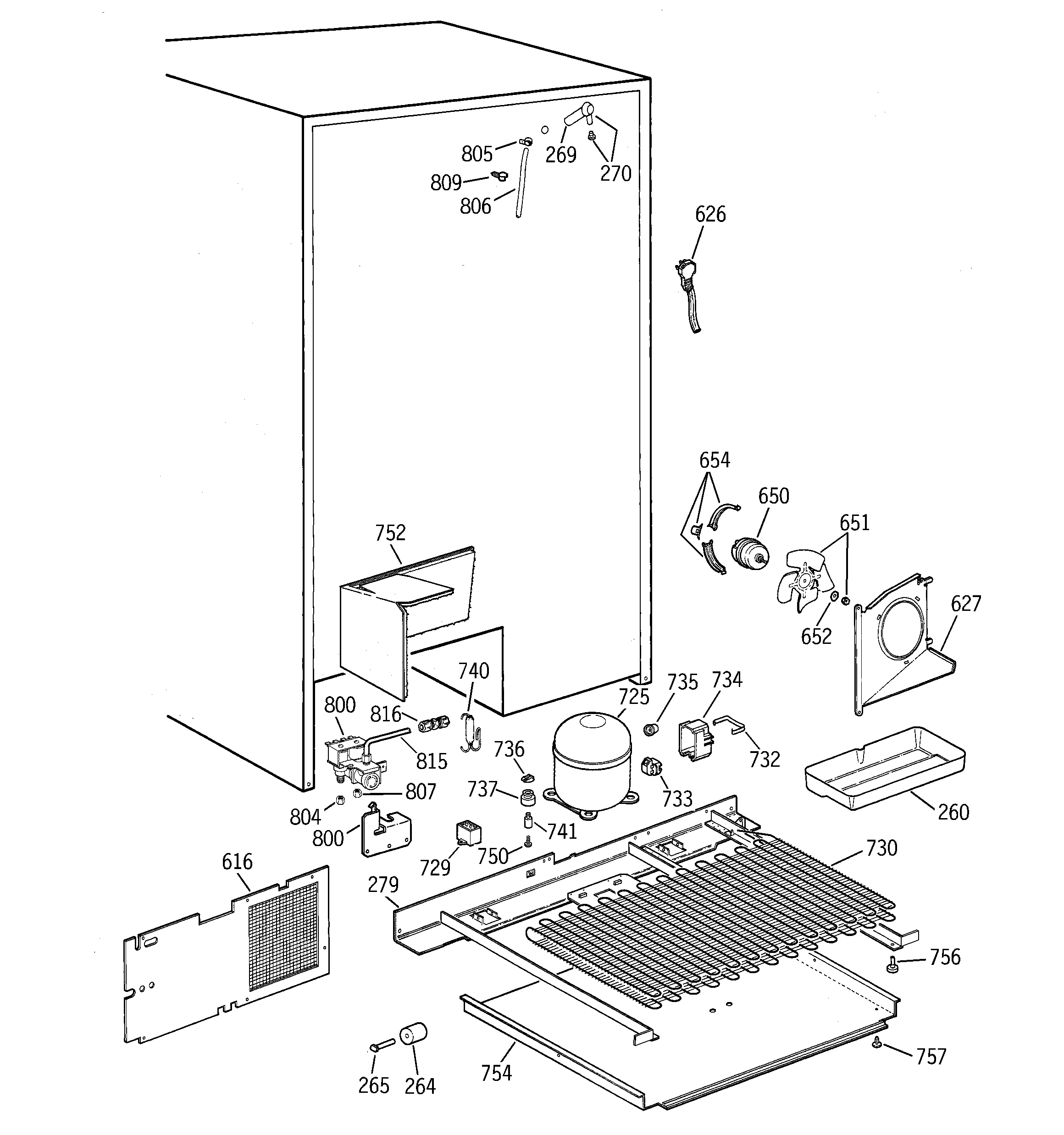 GE TFG28PFCGBS unit parts diagram