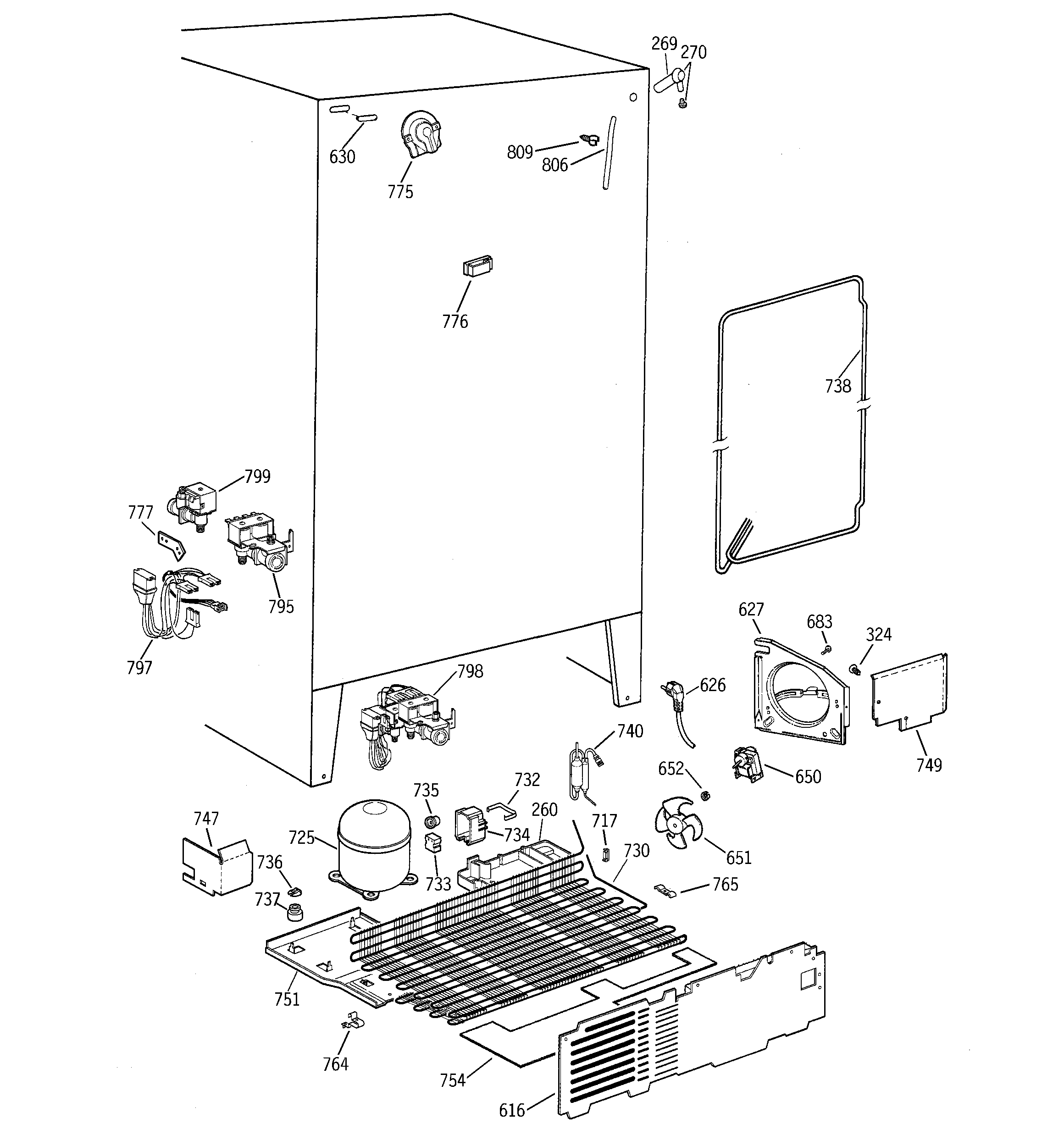 GE TFX26CPDACC unit parts diagram