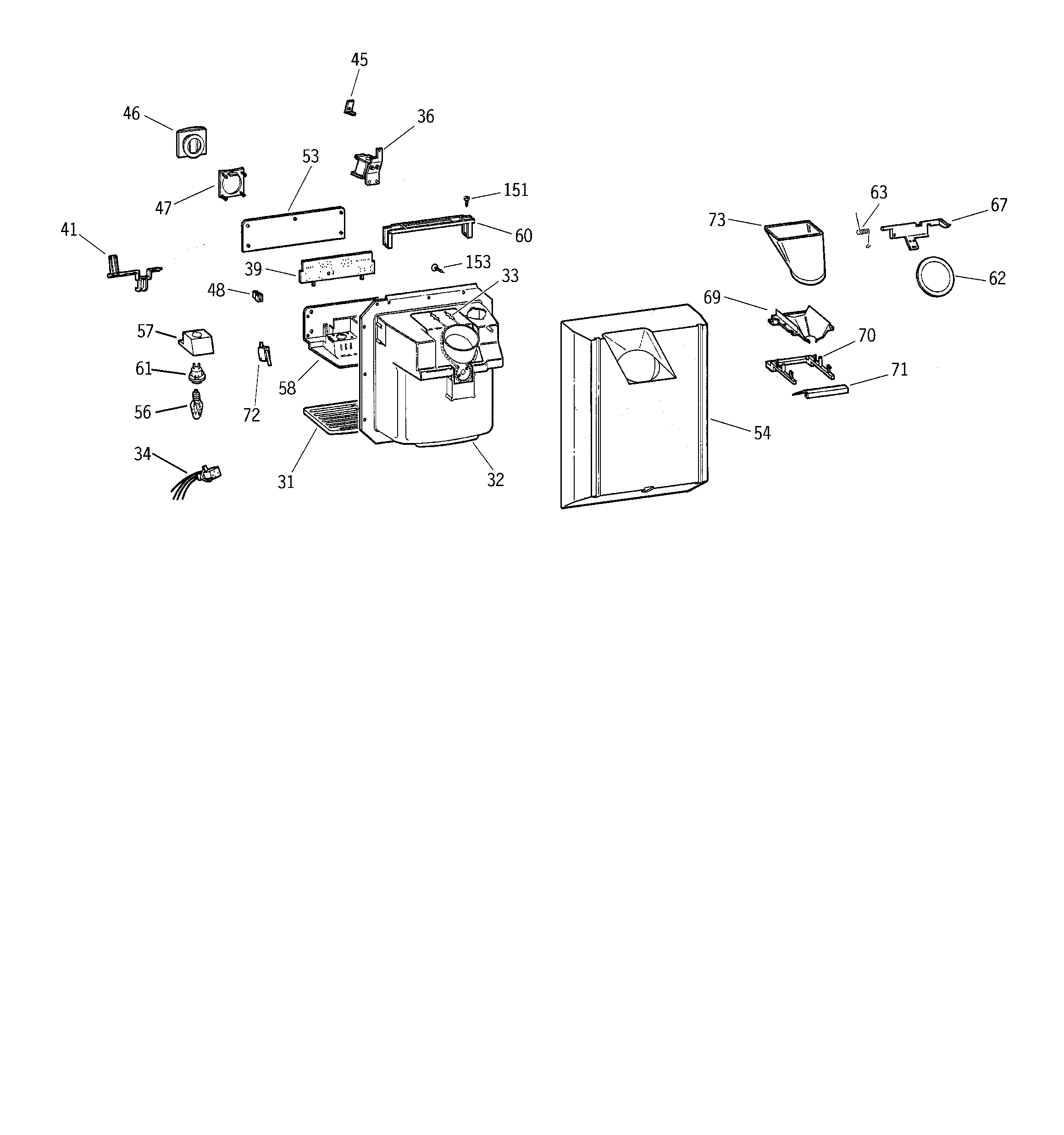 GE TFX22QPDACC dispenser diagram