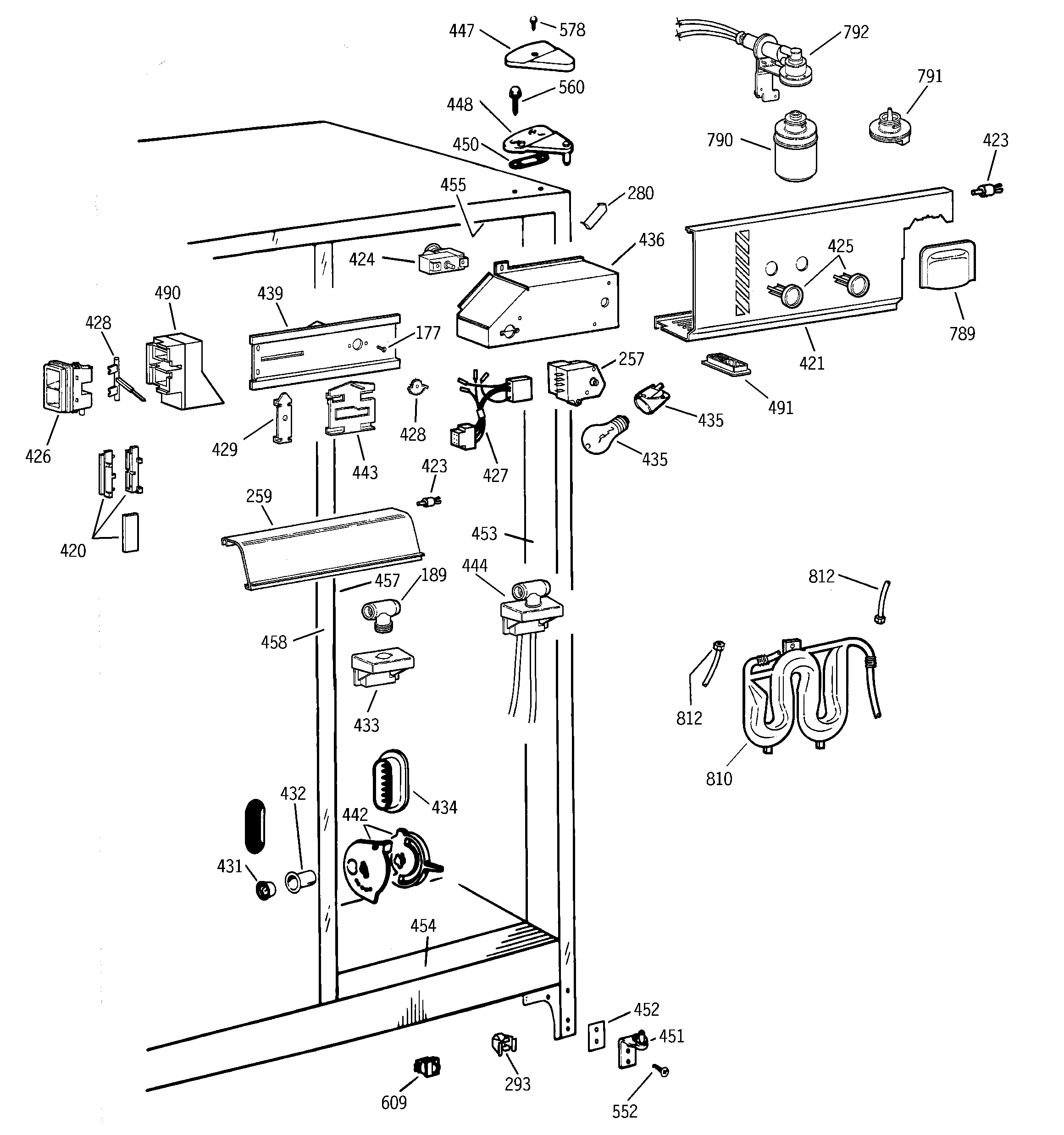 GE TFX22QPDACC fresh food section diagram