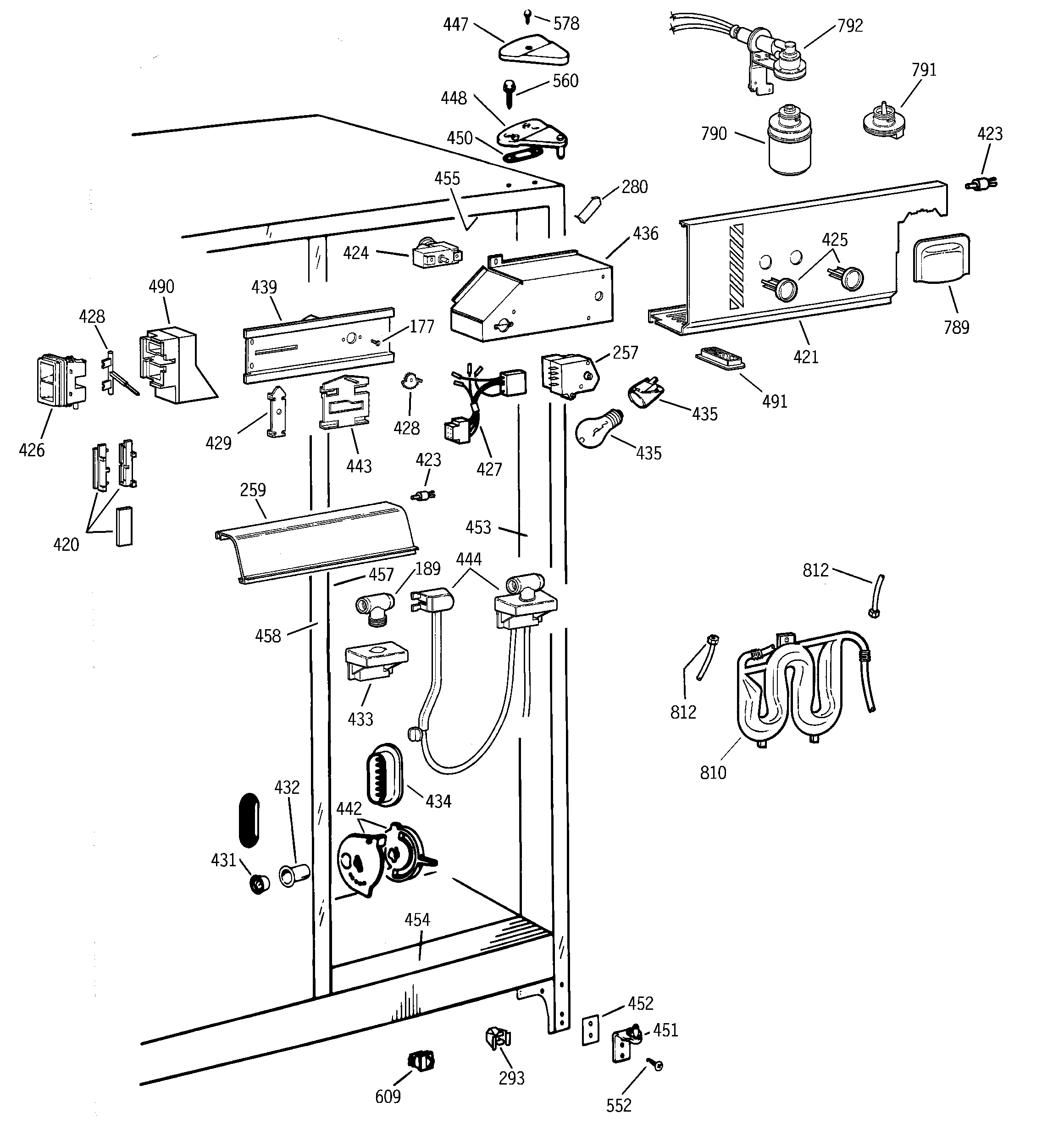 GE ERS2022DABB fresh food section diagram