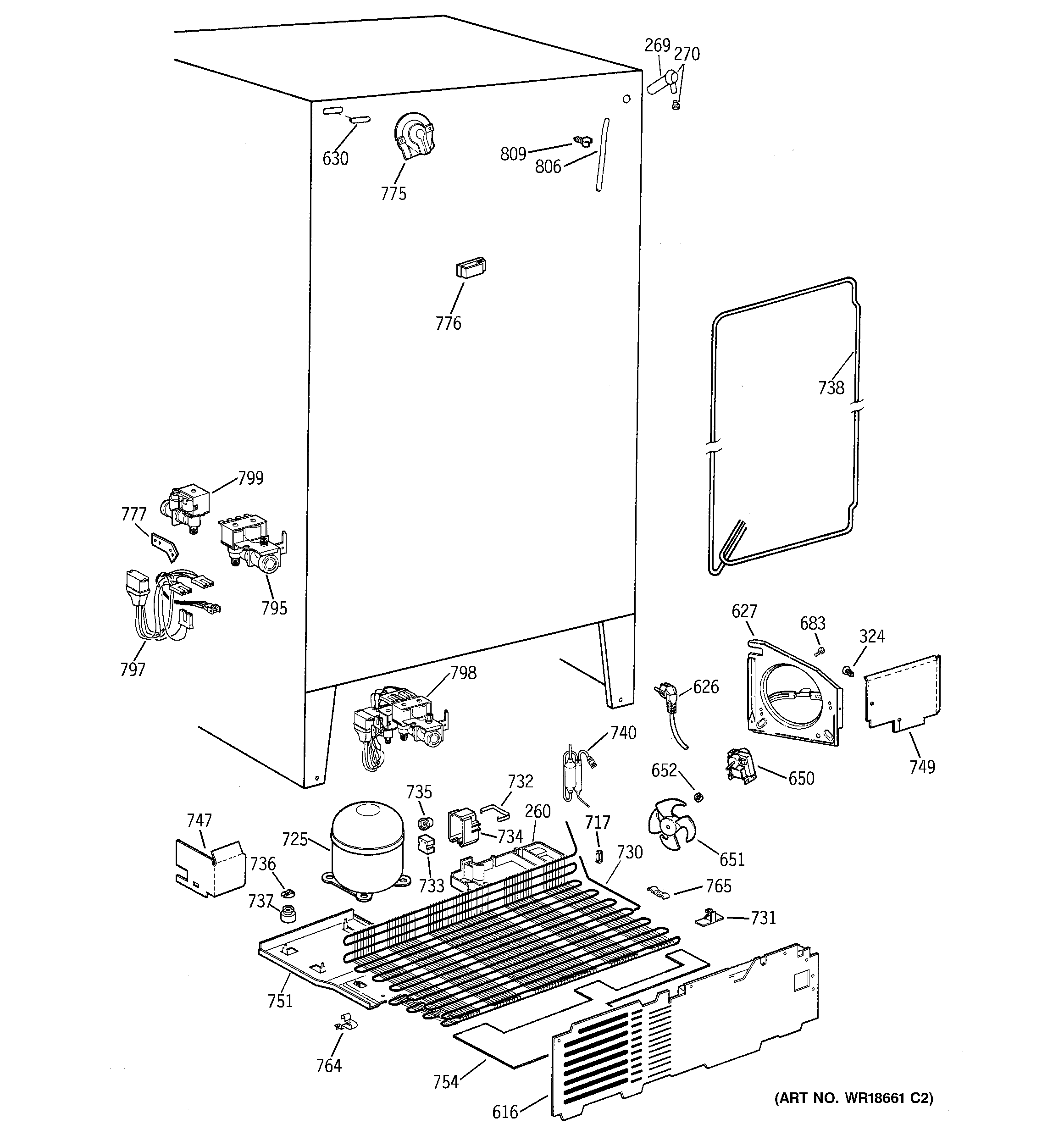 GE ERS2026DABB unit parts diagram