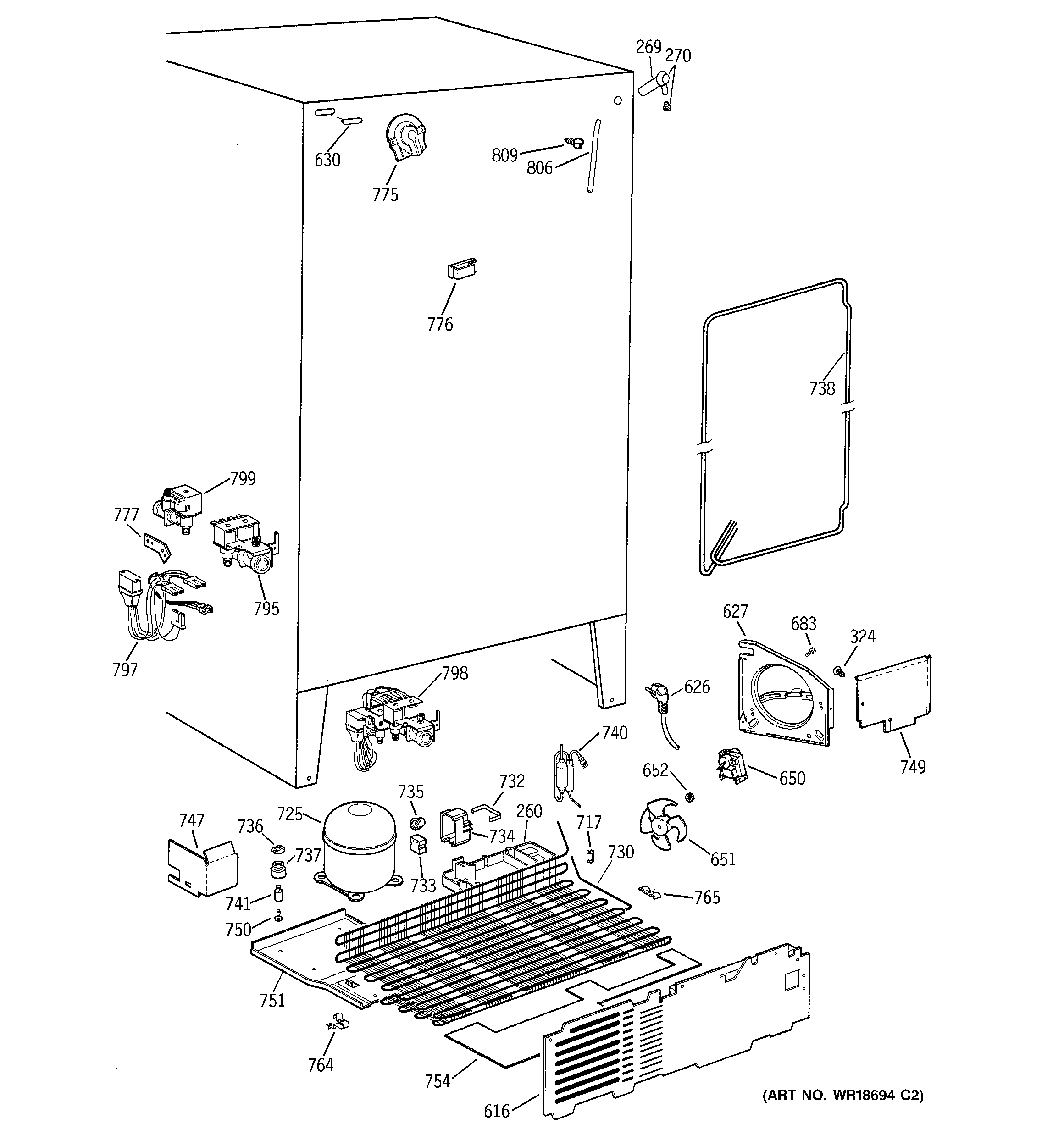 GE TFX22ZPDACC unit parts diagram