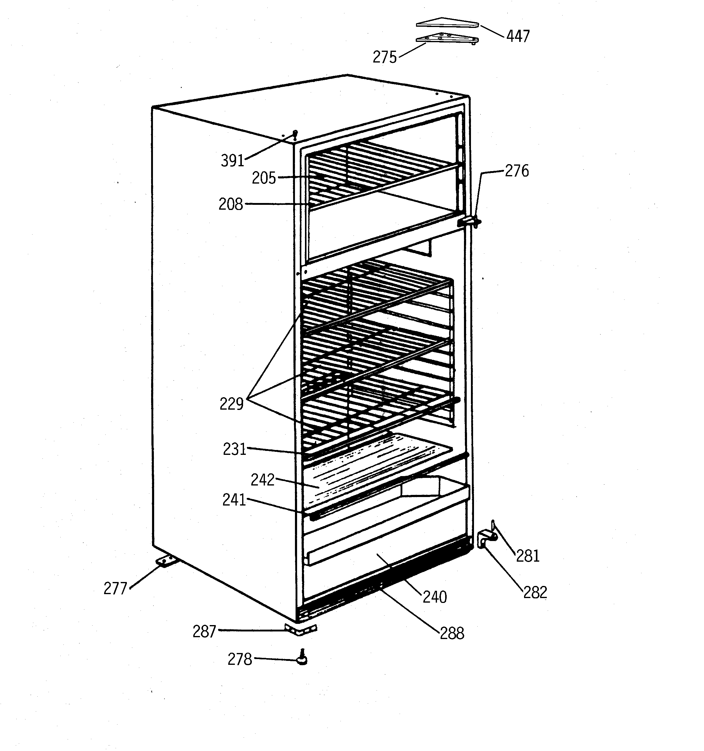 GE TDX11SNXCRWH cabinet diagram