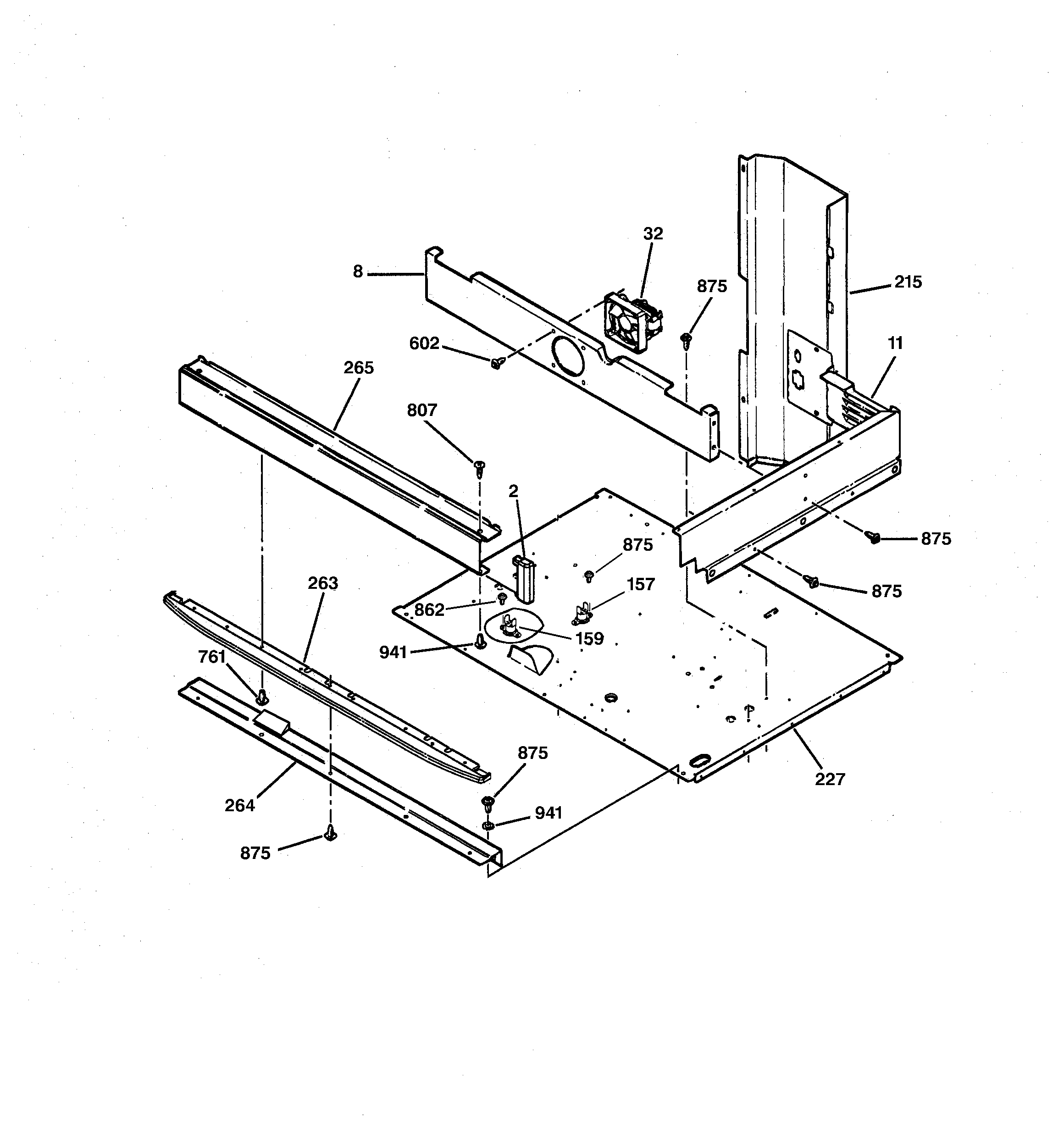 GE ZET757WA2WW center spacer diagram