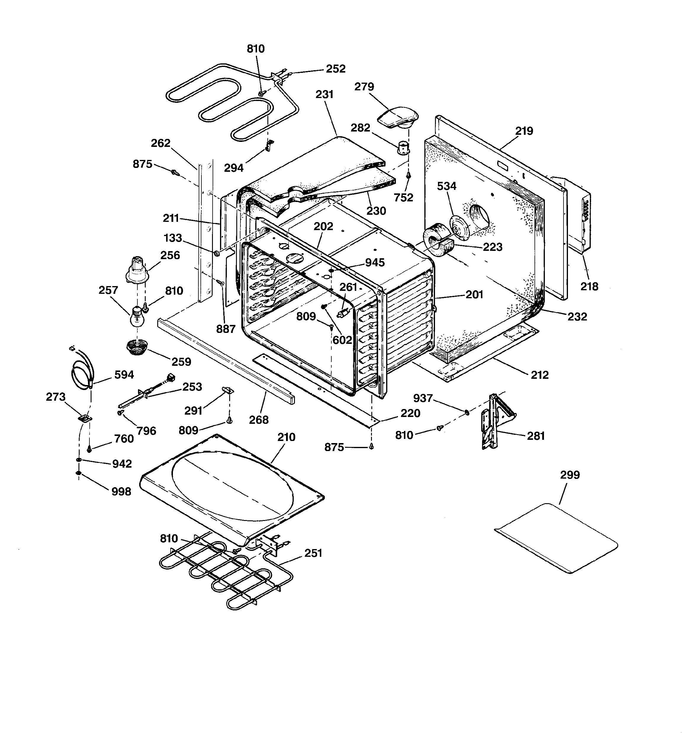 GE ZET757WA2WW lower oven diagram