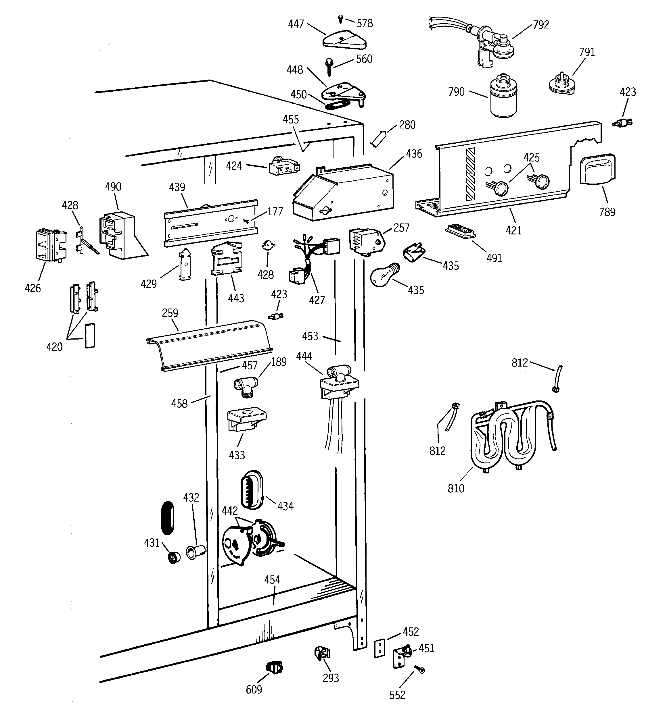 GE TFX26QPDACC freezer section diagram