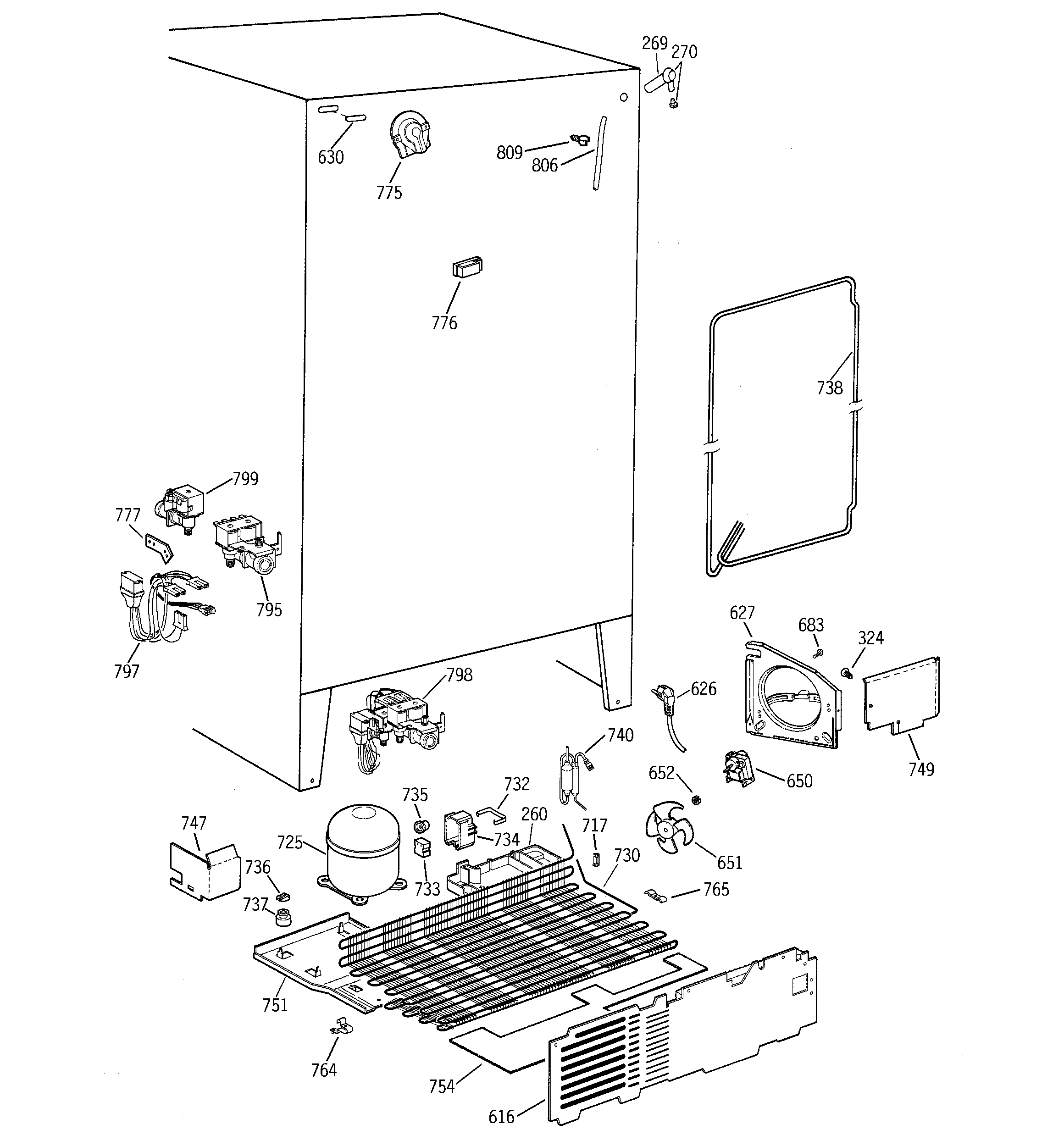 GE TFX26QPDACC unit parts diagram