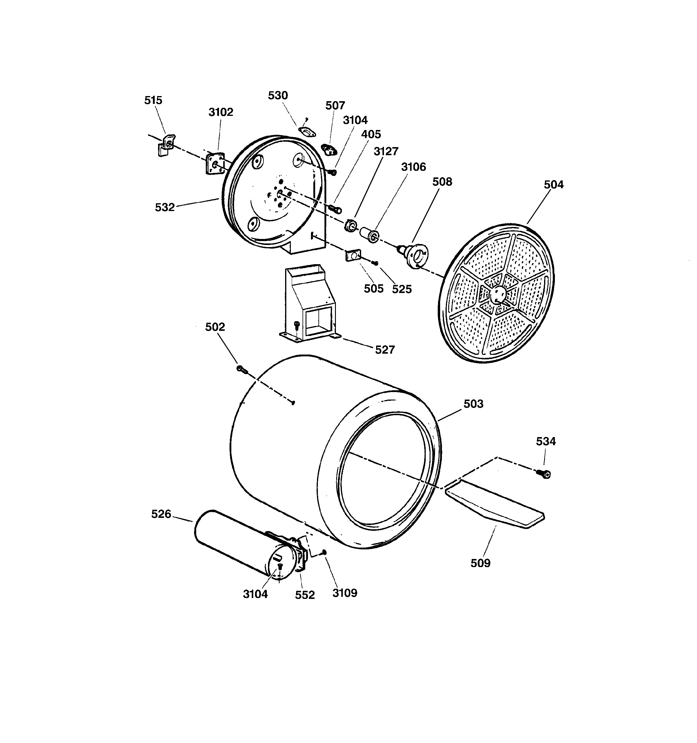 GE DCSR483GA0WW drum diagram