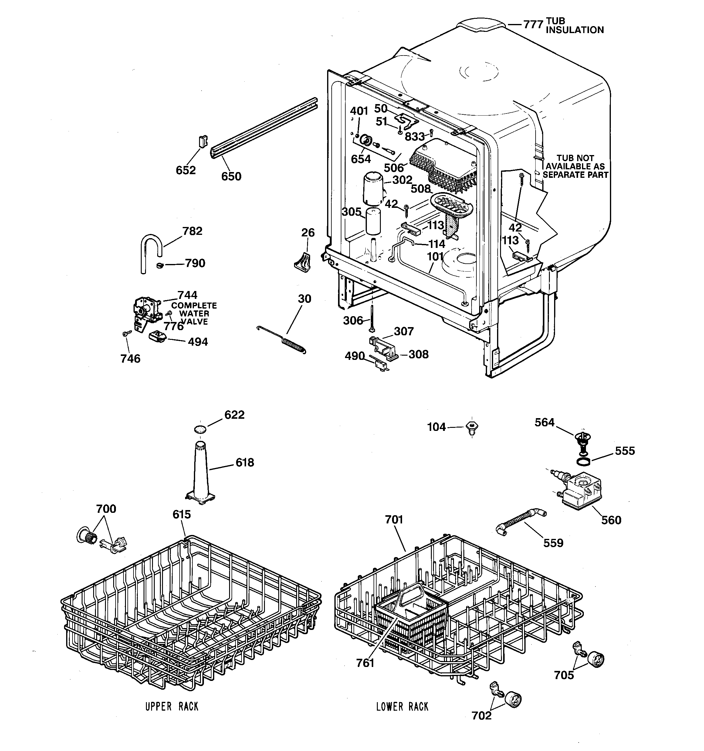 GE GSC3400Z03BL body parts diagram