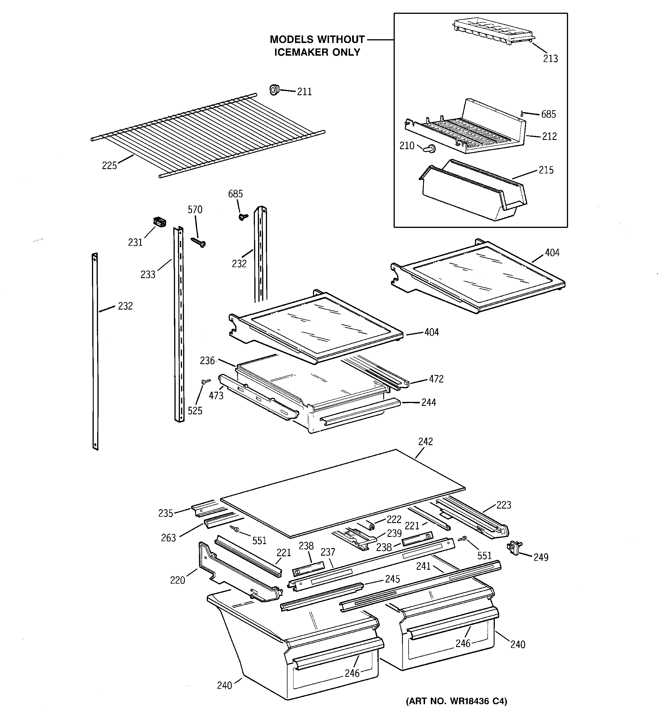 GE TBX18JABRRCC shelf parts diagram