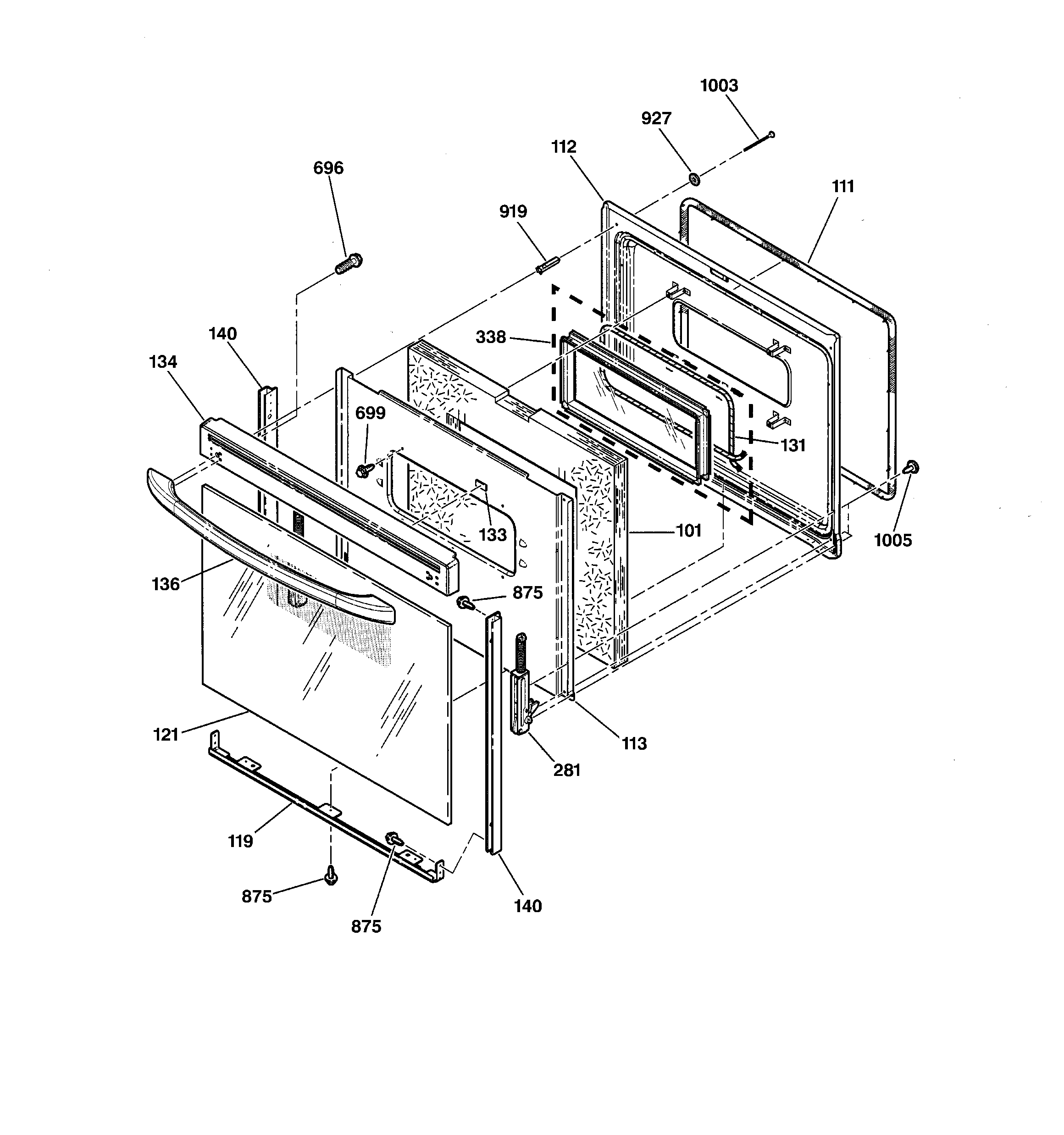 GE JBP65BC1AD door diagram