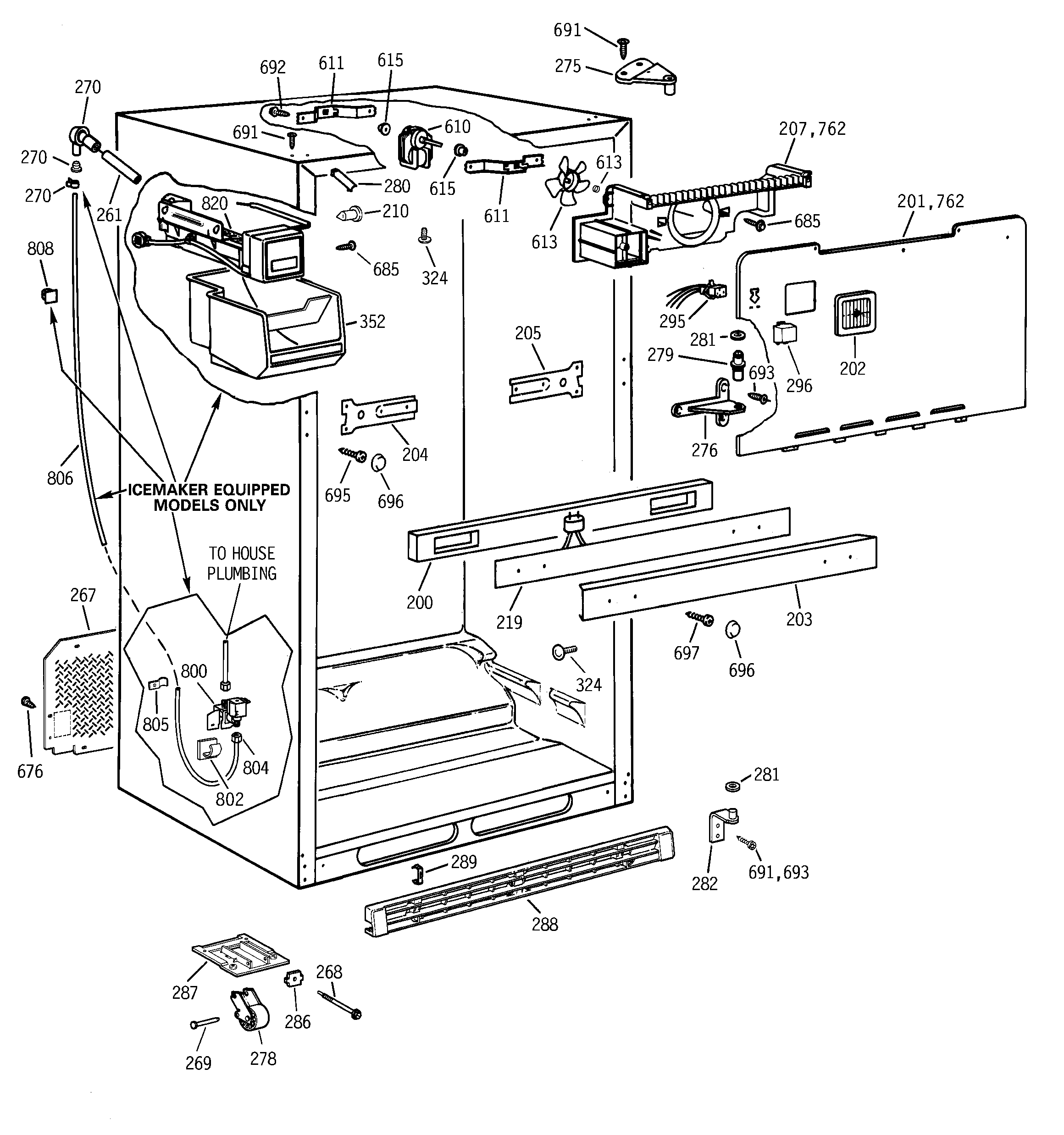GE TBX21CIBRRCC cabinet diagram