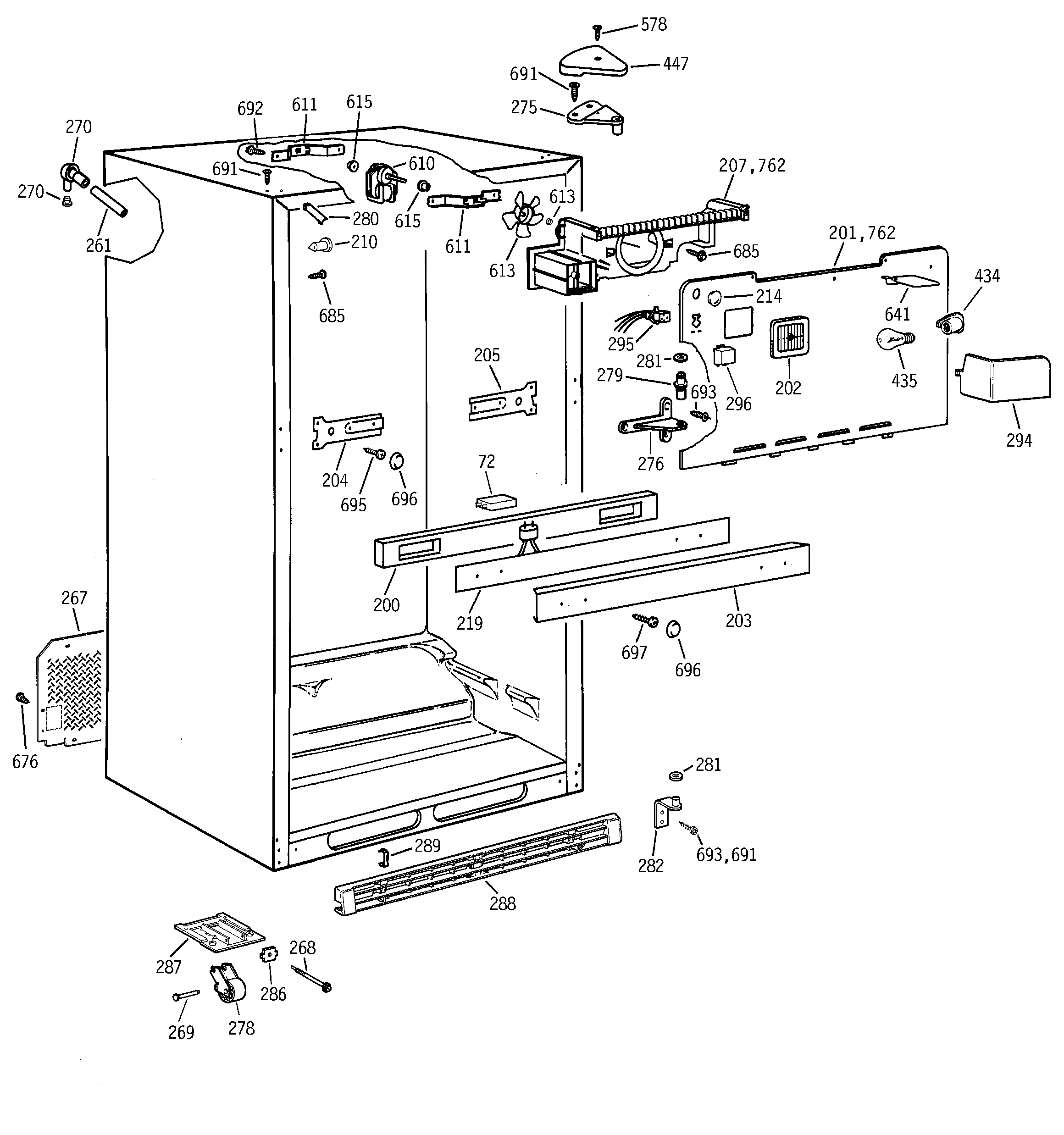 GE TBX19PABRRCC cabinet diagram