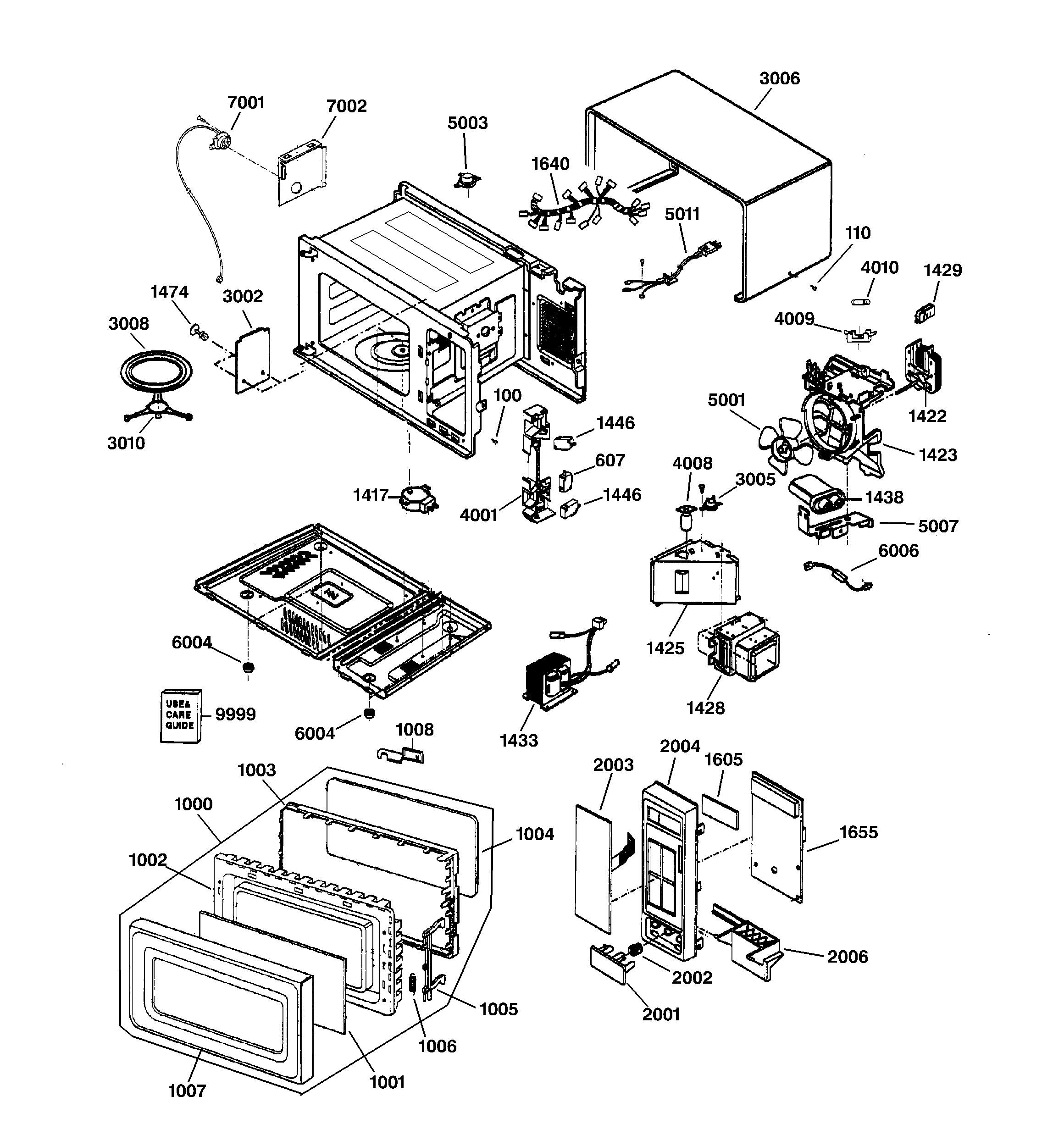 GE JE1340BC01 microwave parts diagram