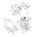 GE GSD5154F00CC escutcheon & door assembly diagram