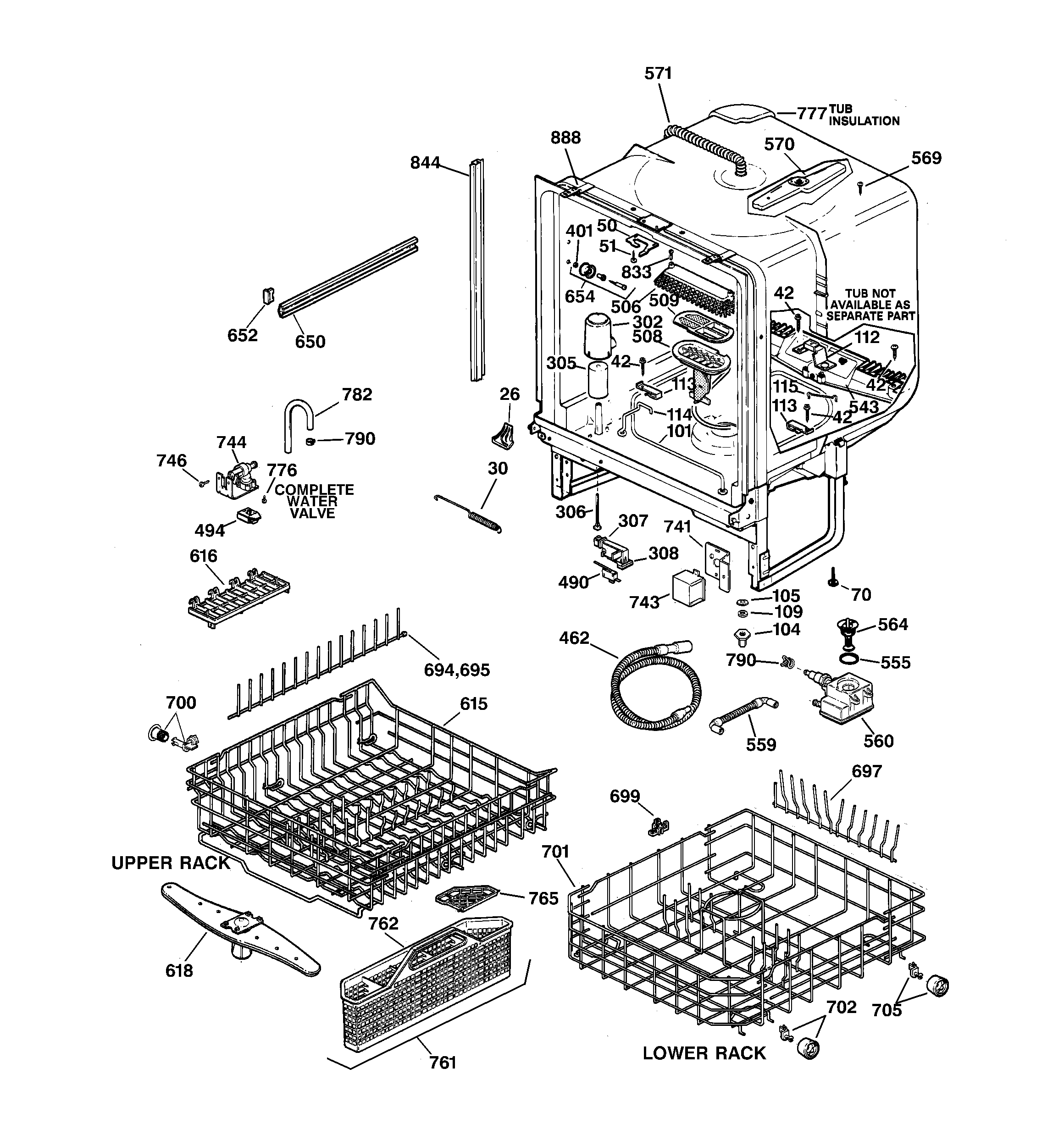 GE GSD5150F00CC body parts diagram