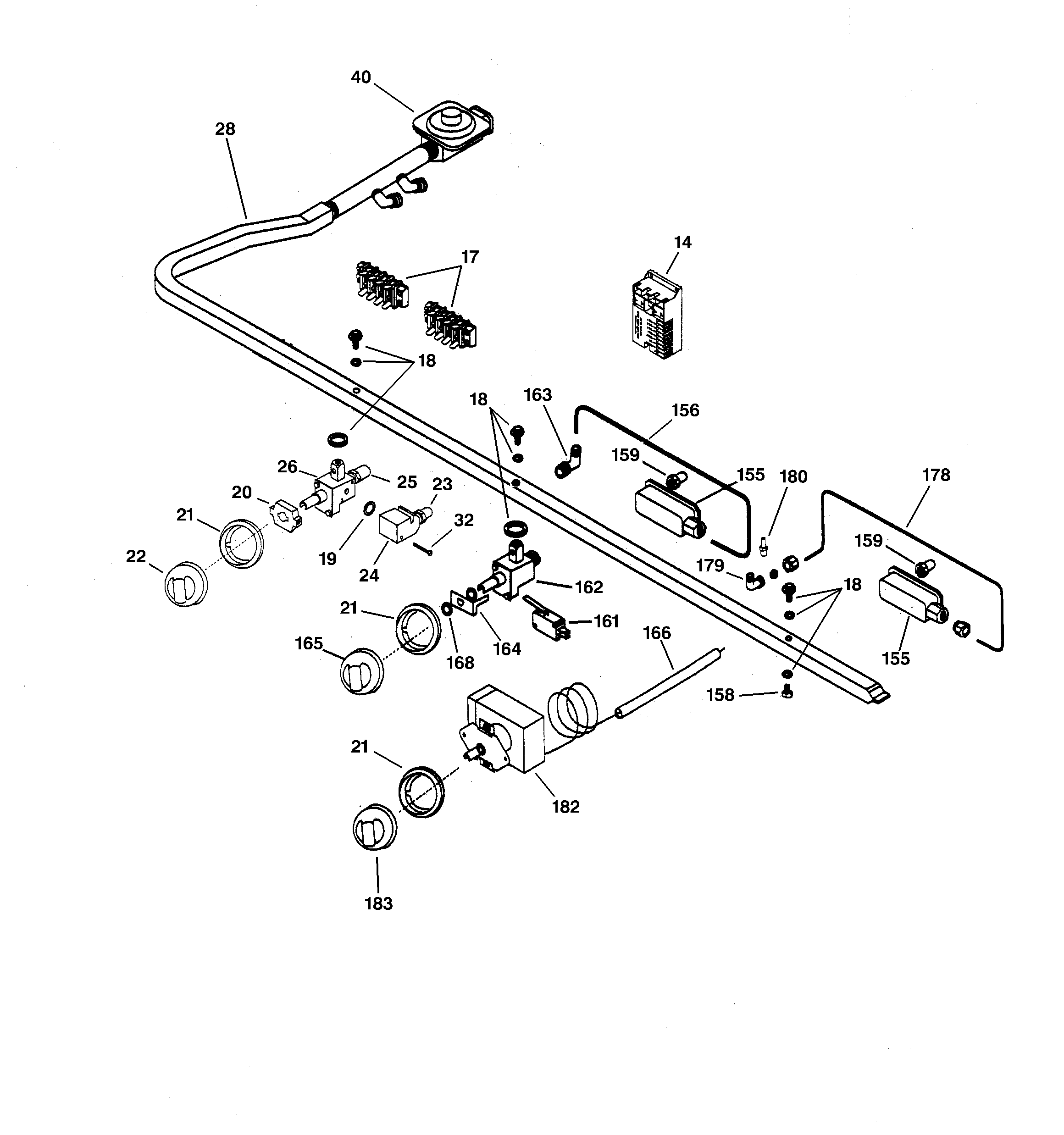 GE ZGU48N4GWSS manifold & controls diagram