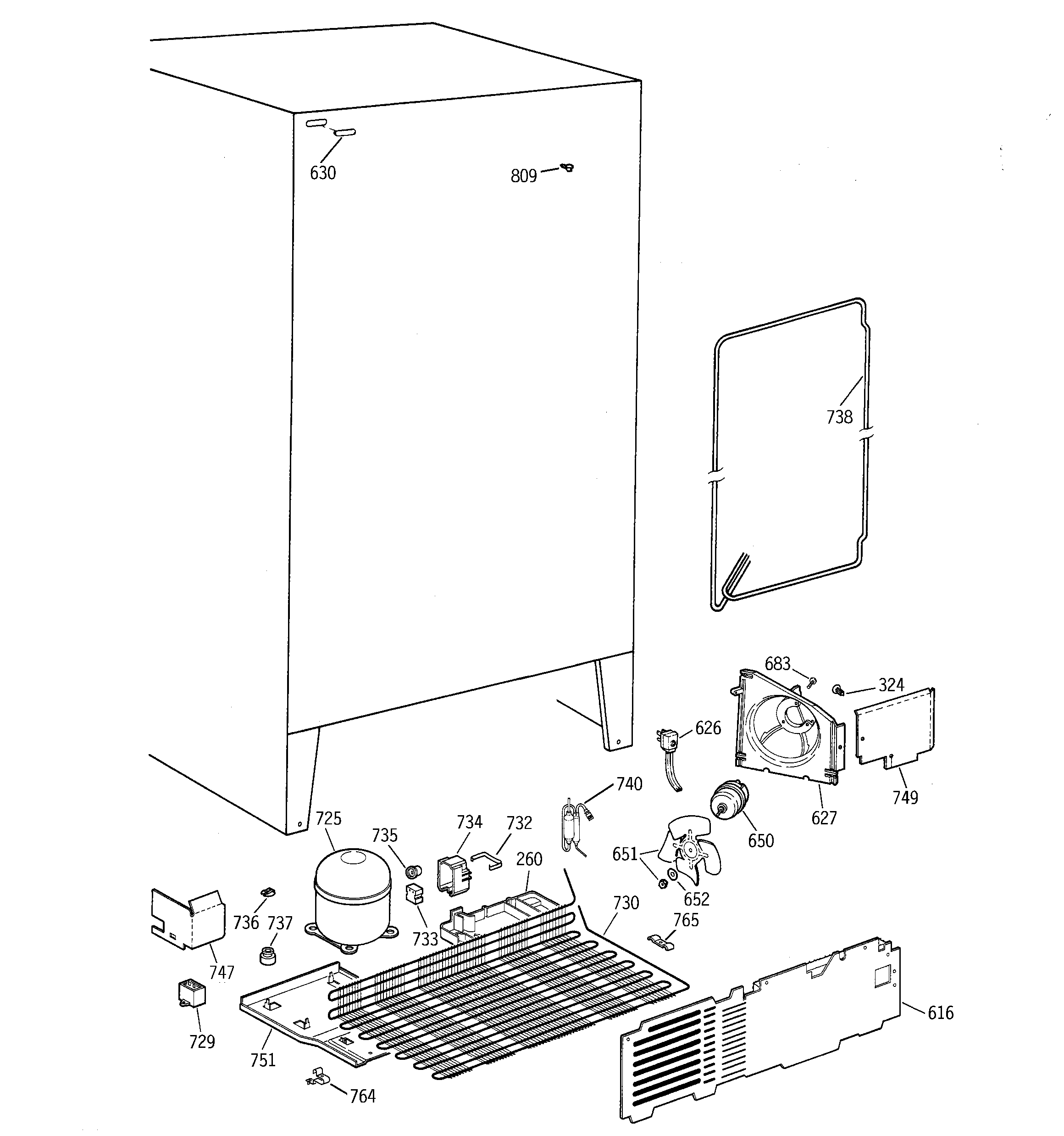 GE TFX20JABAWW unit parts diagram