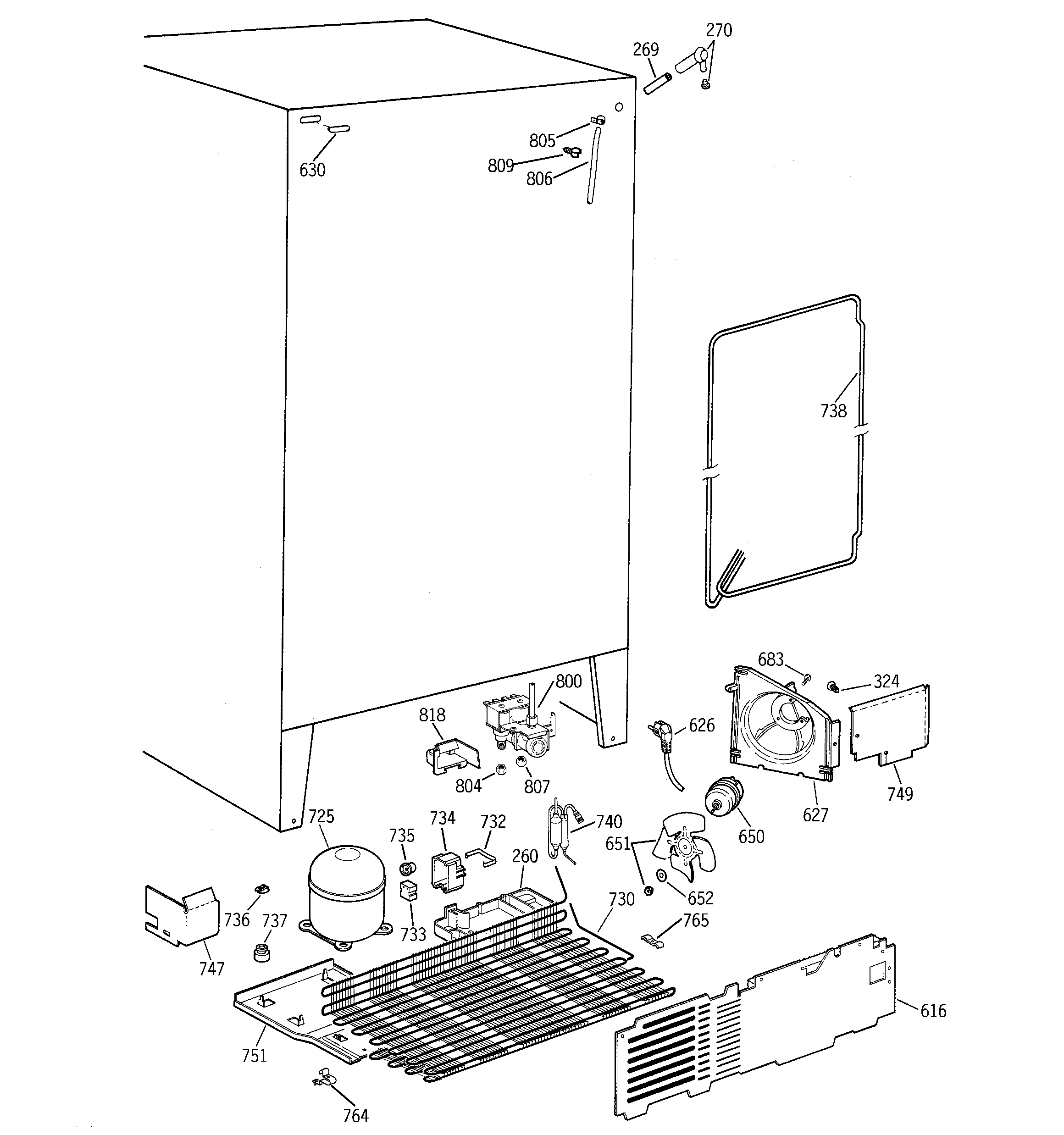 GE TFX25VRBAWW unit parts diagram