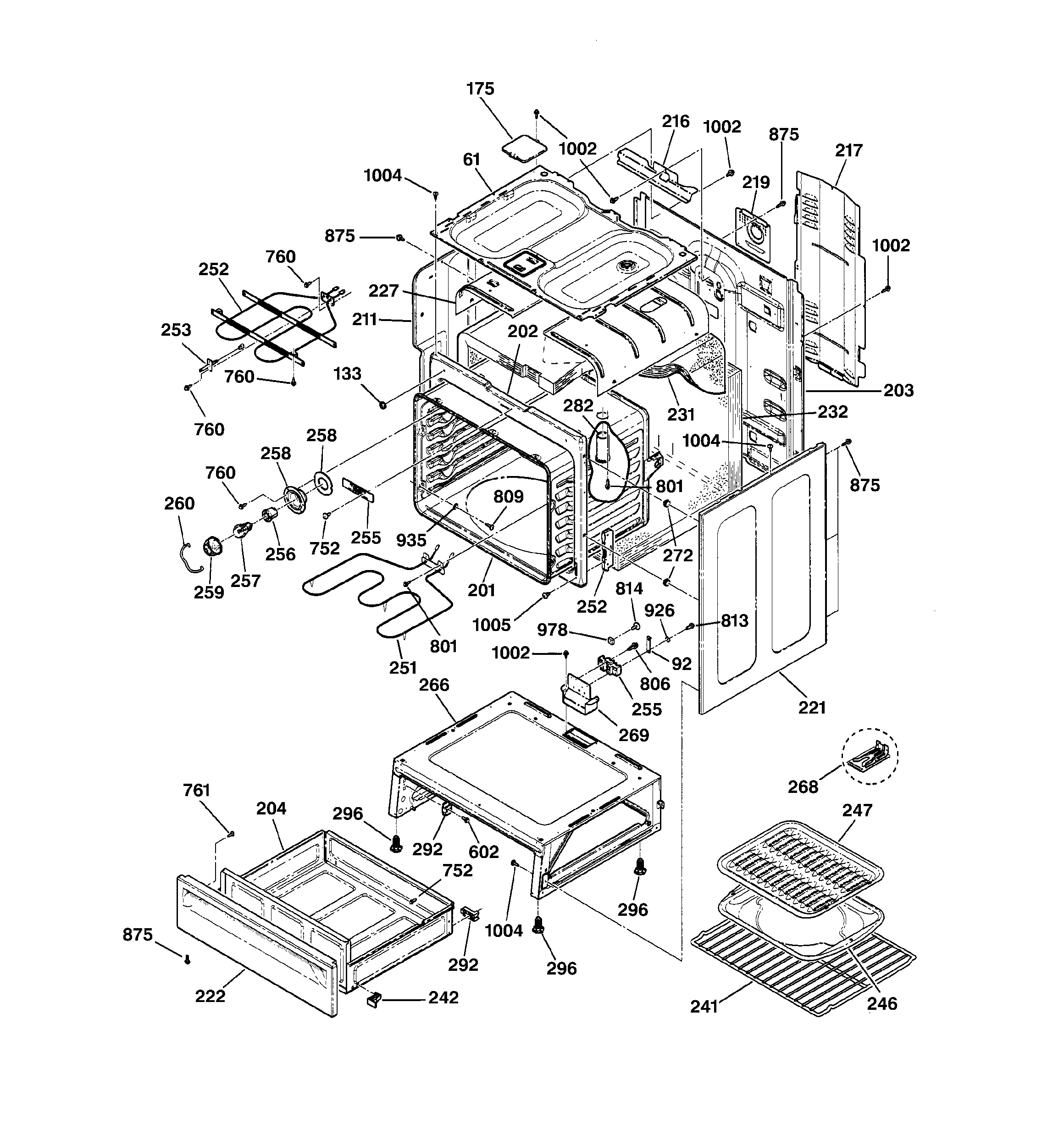 GE JBP30WB1WW body parts diagram