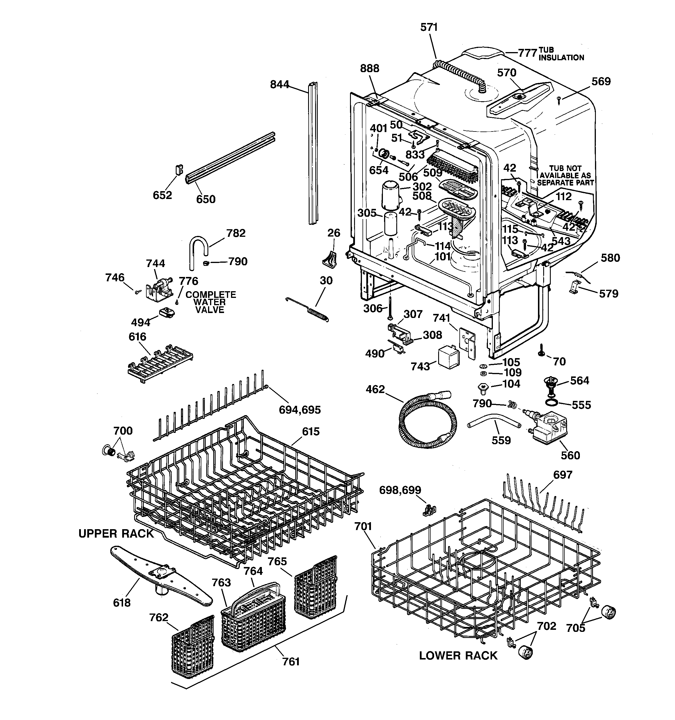 GE GSD5650D00CC body parts diagram
