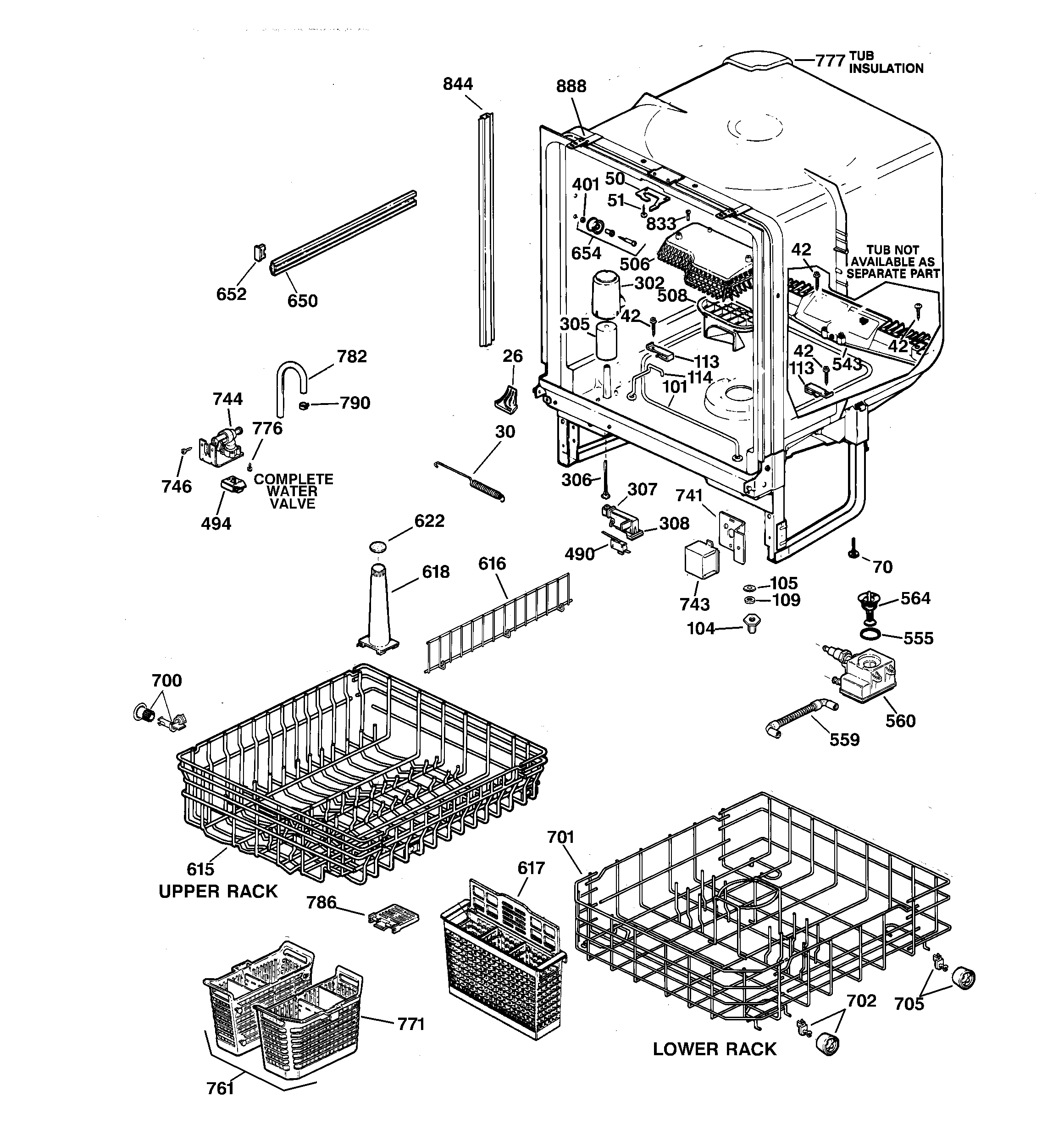 GE GSD4112Z07AA body parts diagram