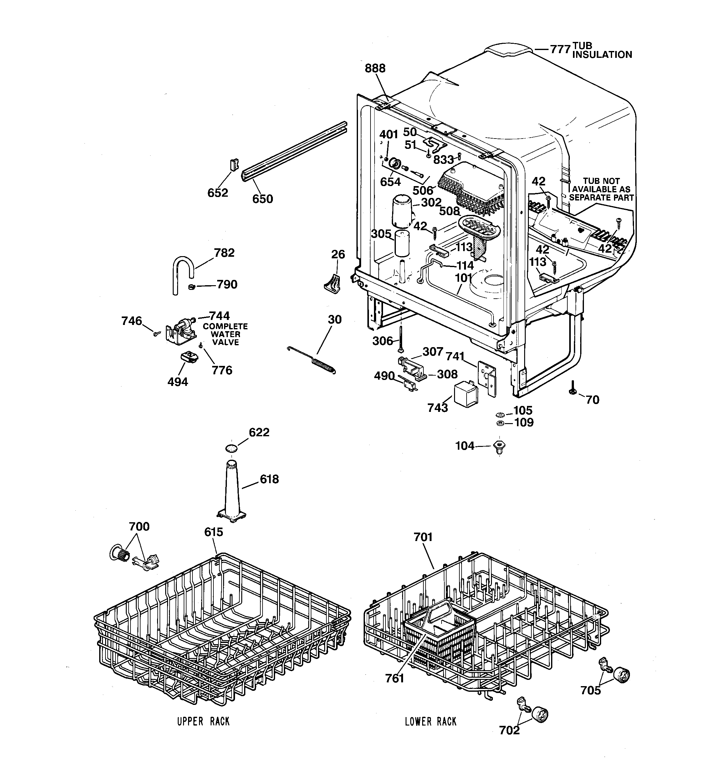 GE GSD3610ZZ4AA body parts diagram