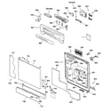 GE ZBD4200D01BB escutcheon & door assembly diagram