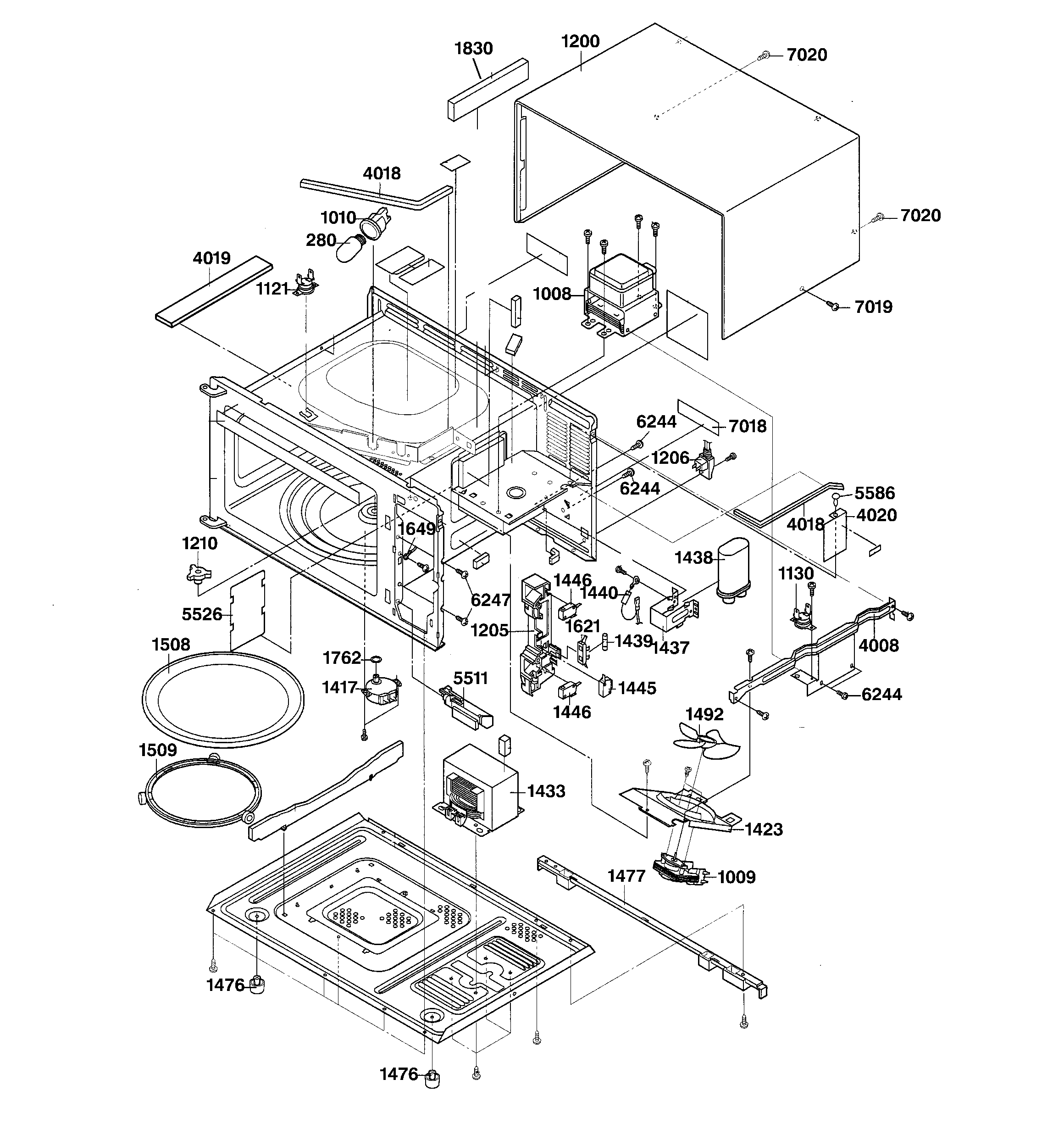 GE JE1140WC01 unit parts diagram