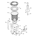 GE WWSR4140W0WW tub, basket & agitator diagram