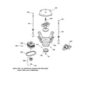 GE WWSR4140W0WW suspension, pump & drive components diagram