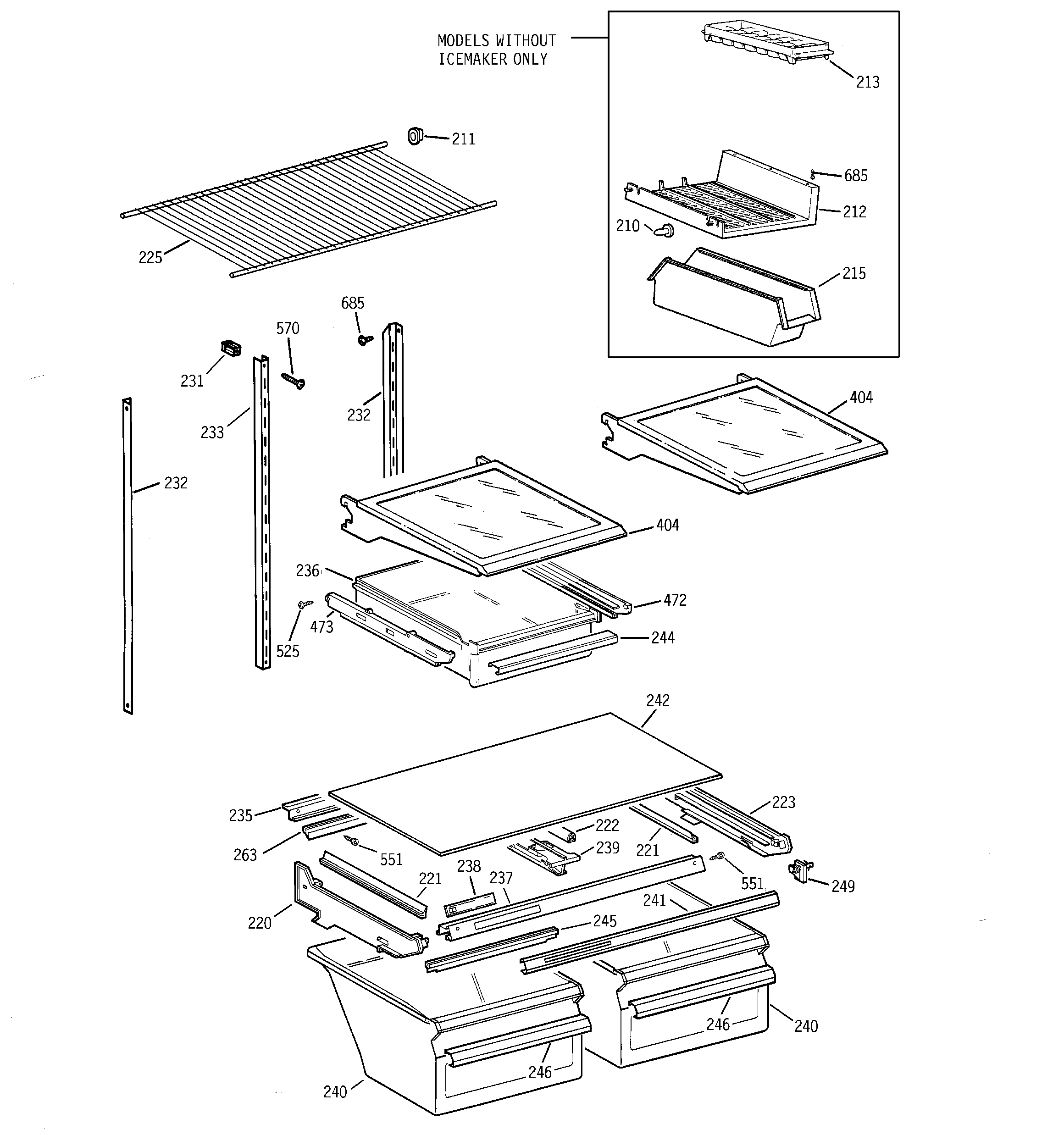 GE TBX18AABQRBB shelf parts diagram