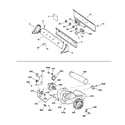 GE DPSR465GA0AA backsplash, blower & motor diagram