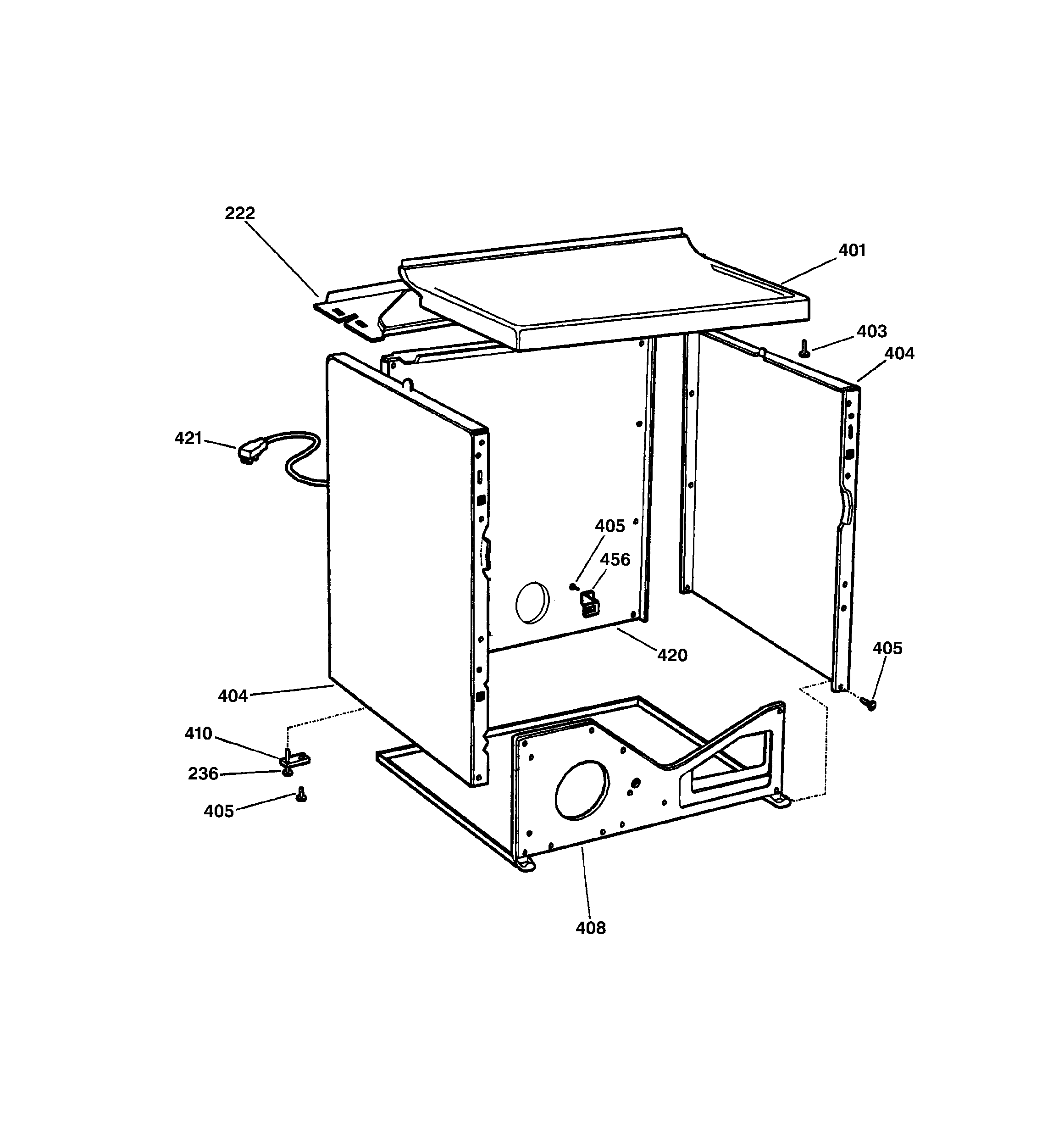 GE DPSR465GA0AA cabinet diagram