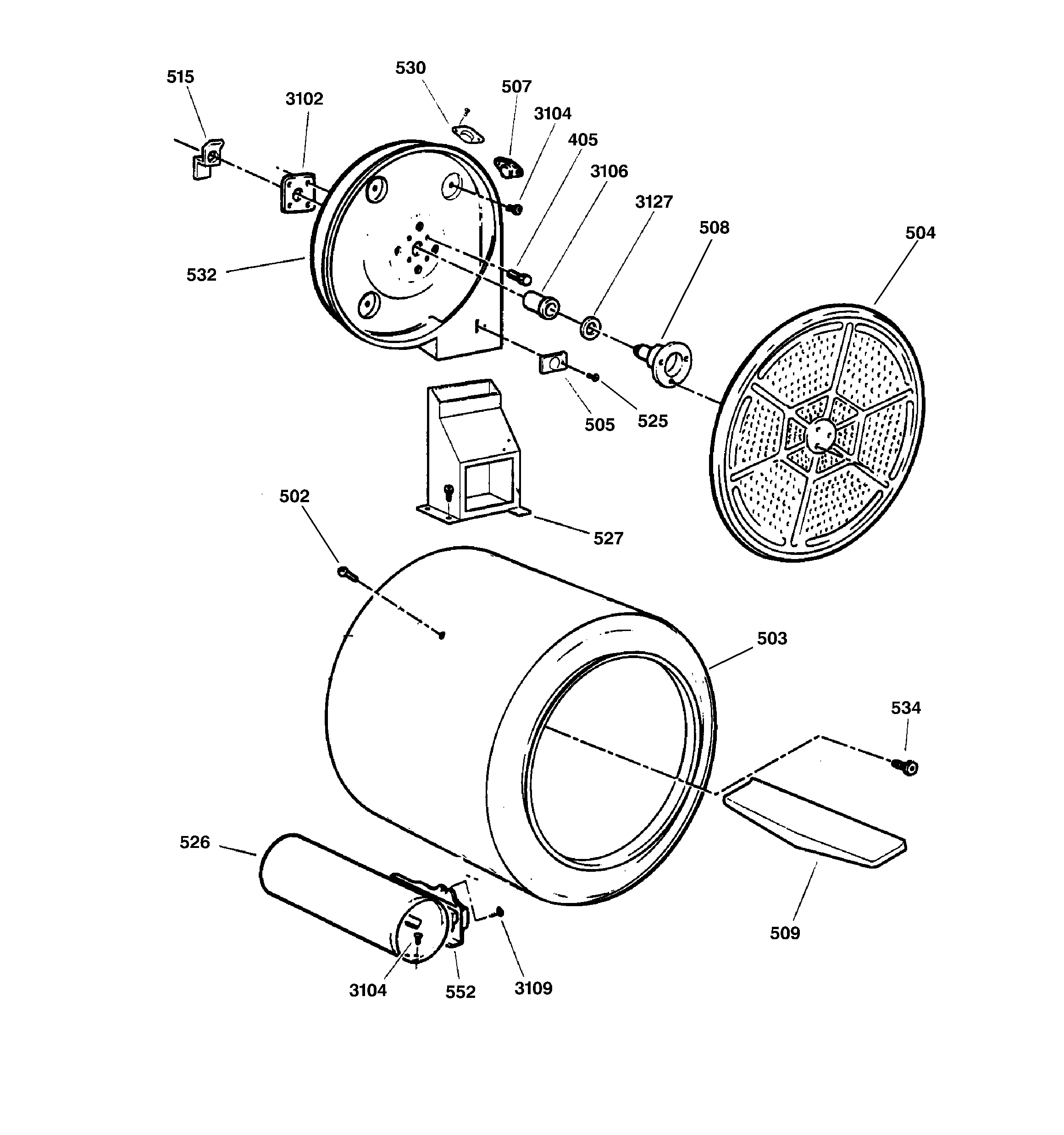 GE DPSR465GA0AA drum diagram
