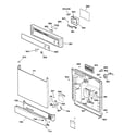 GE GSD1005F00WH escutcheon & door assembly diagram