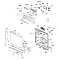 GE GSDL132F00WW escutcheon & door assembly diagram