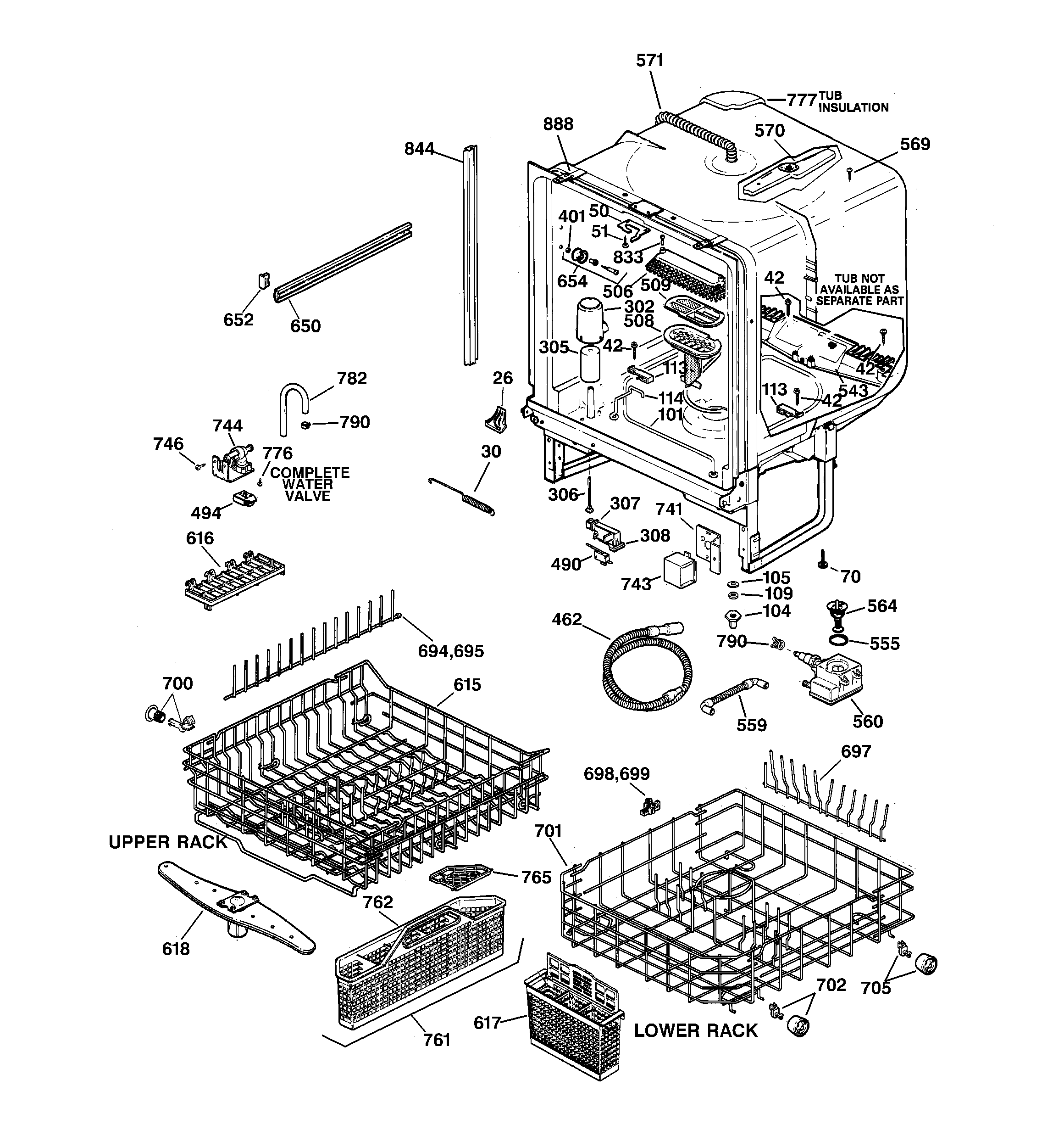 GE GSDL132F00WW body parts diagram