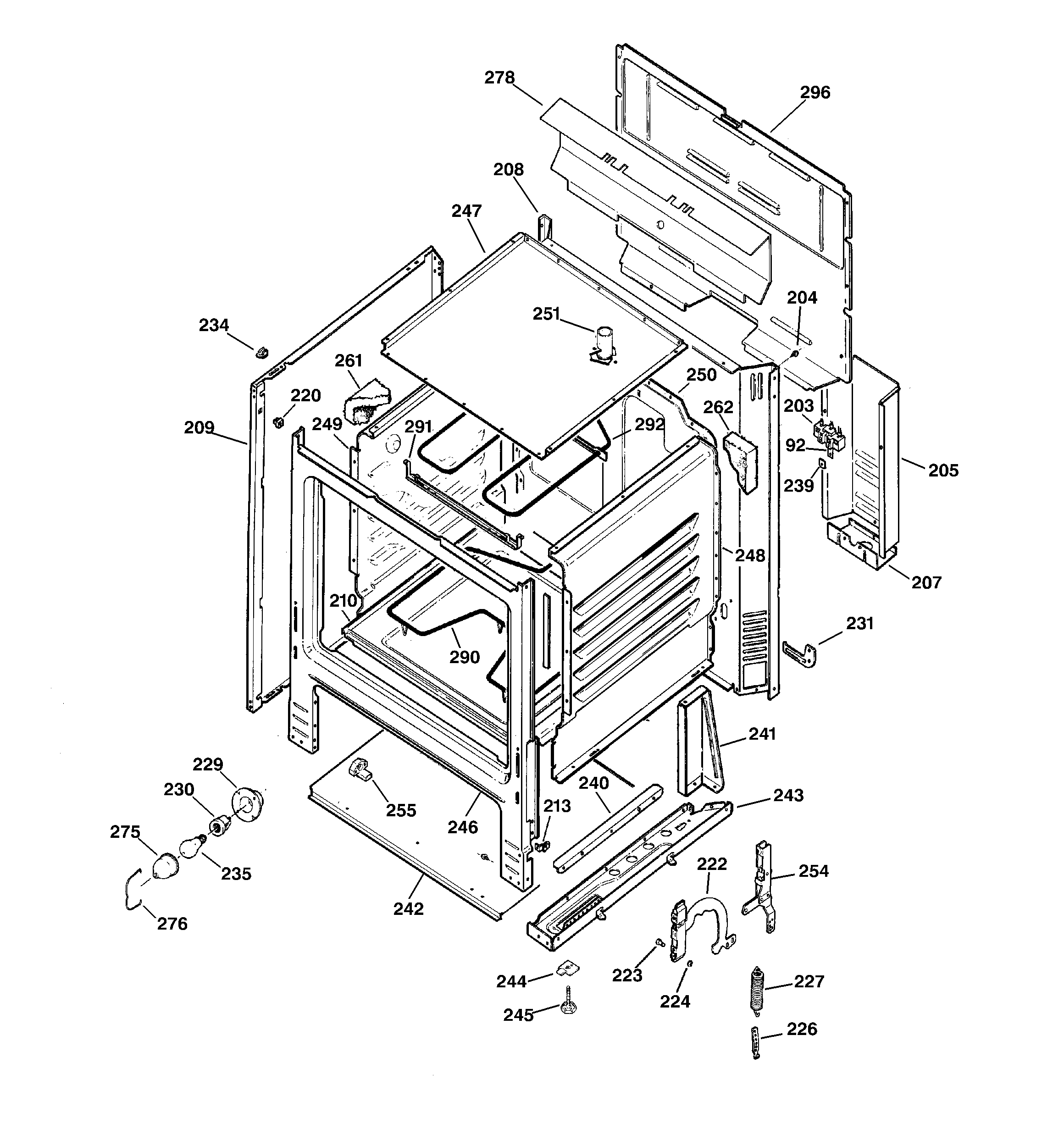 GE JBS23BC1WH body parts diagram