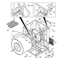 GE DSXH43EV2WW cabinet & drum diagram