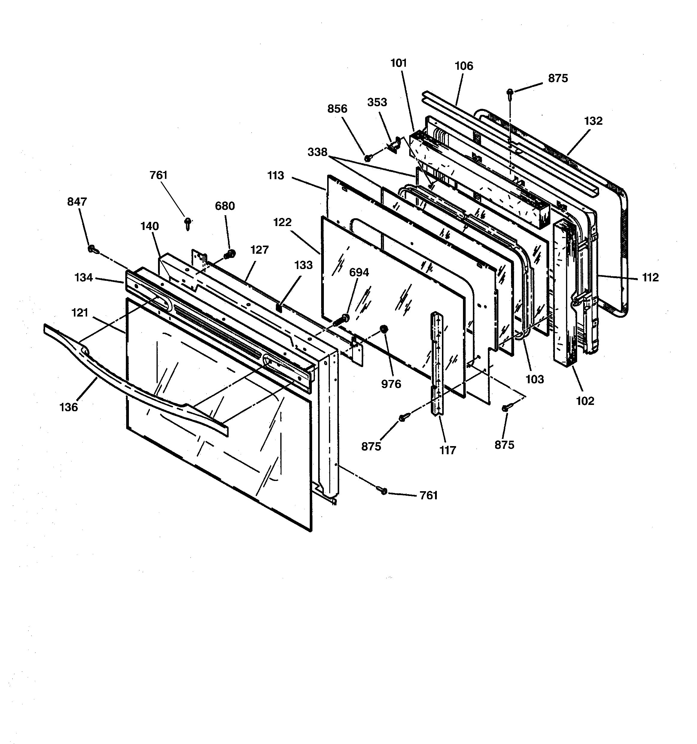 GE JT950AA3AA door diagram