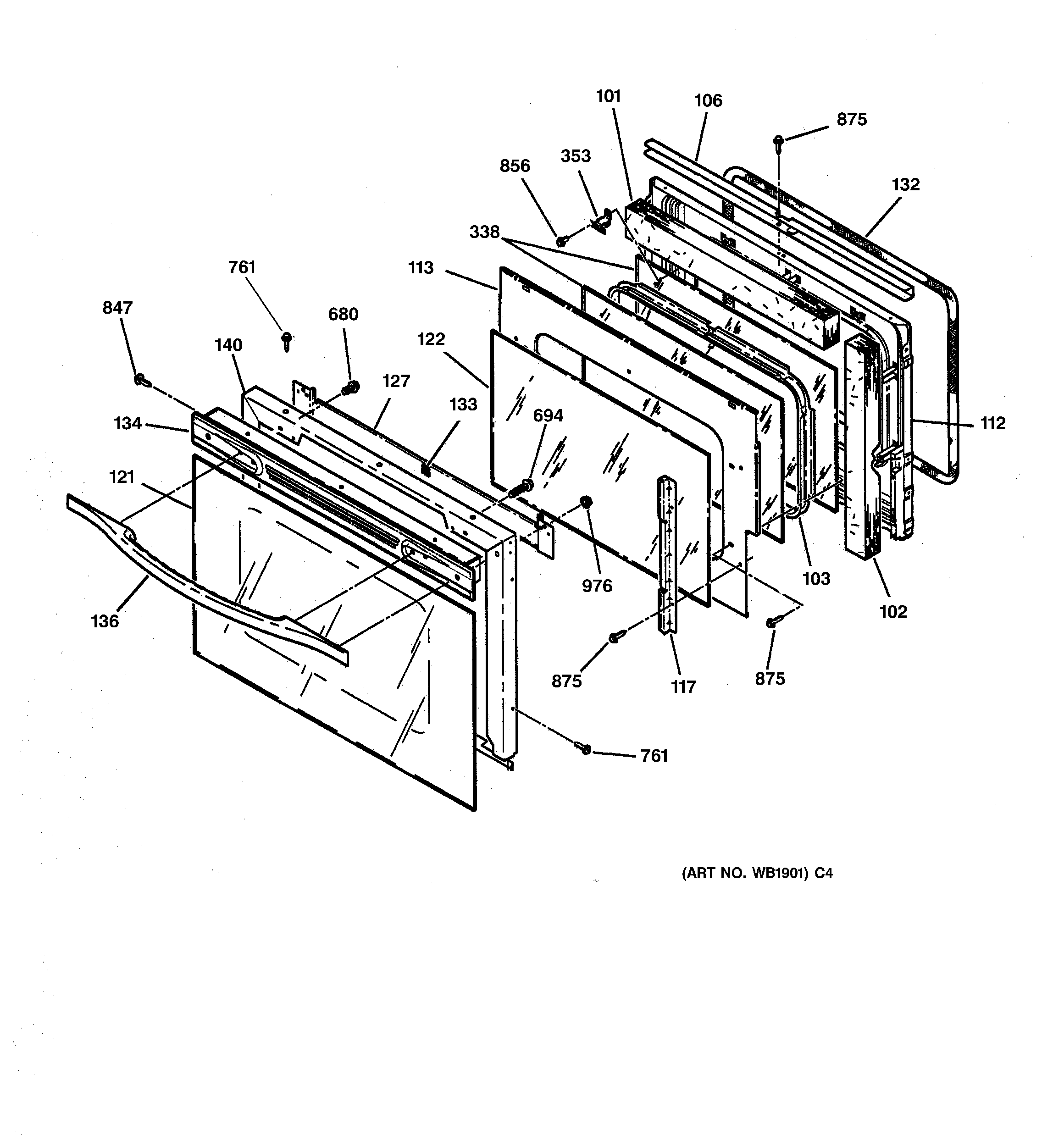 GE JTP18AA3AA door diagram